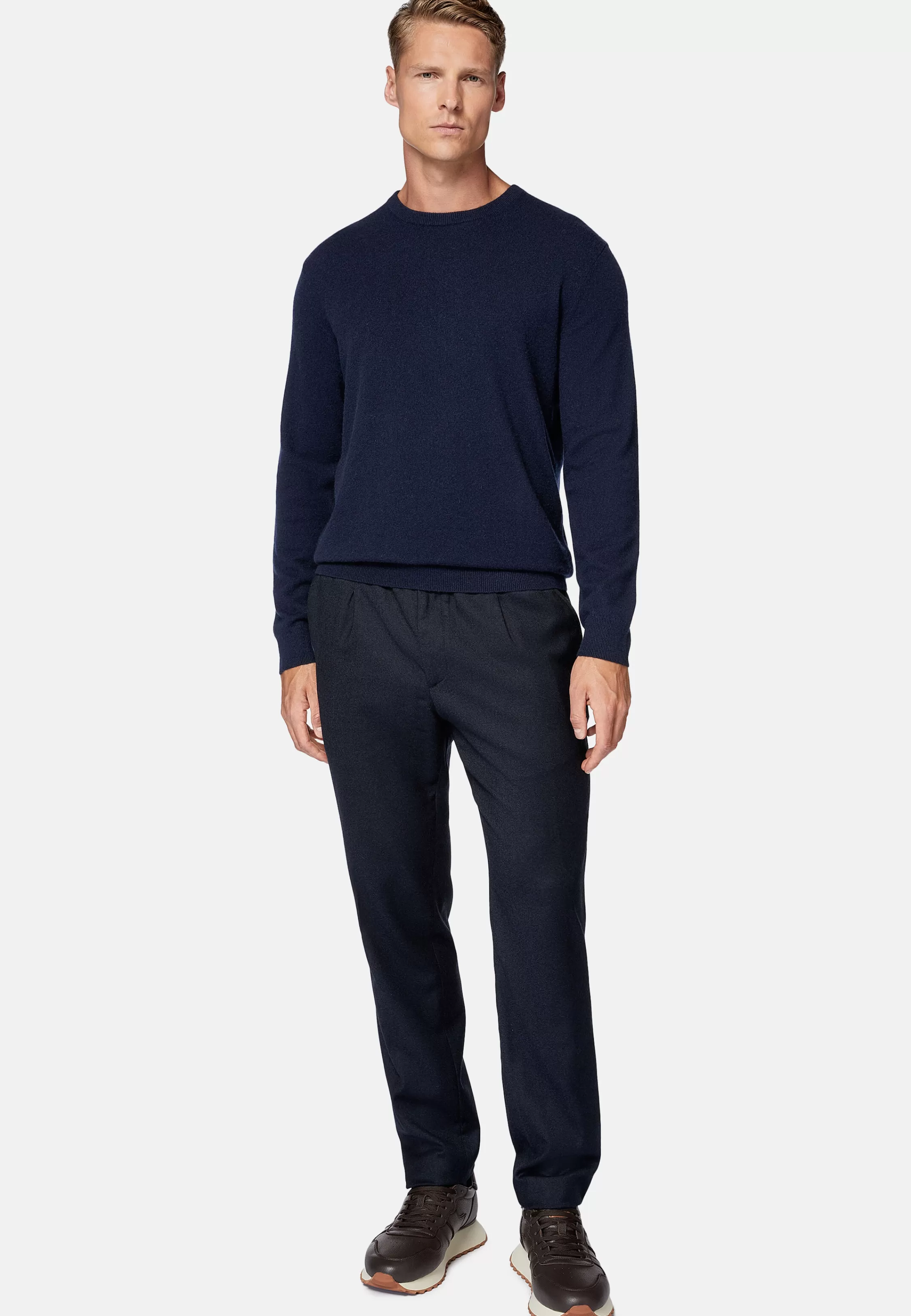 Boggi Milano Navy Cashmere Crew Neck Jumper