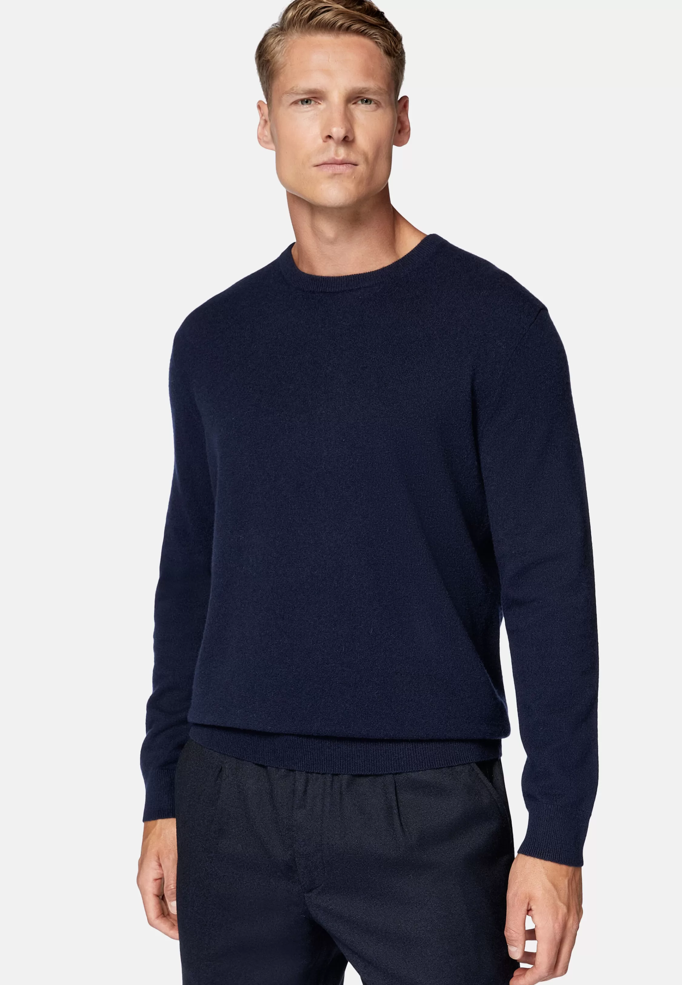 Boggi Milano Navy Cashmere Crew Neck Jumper