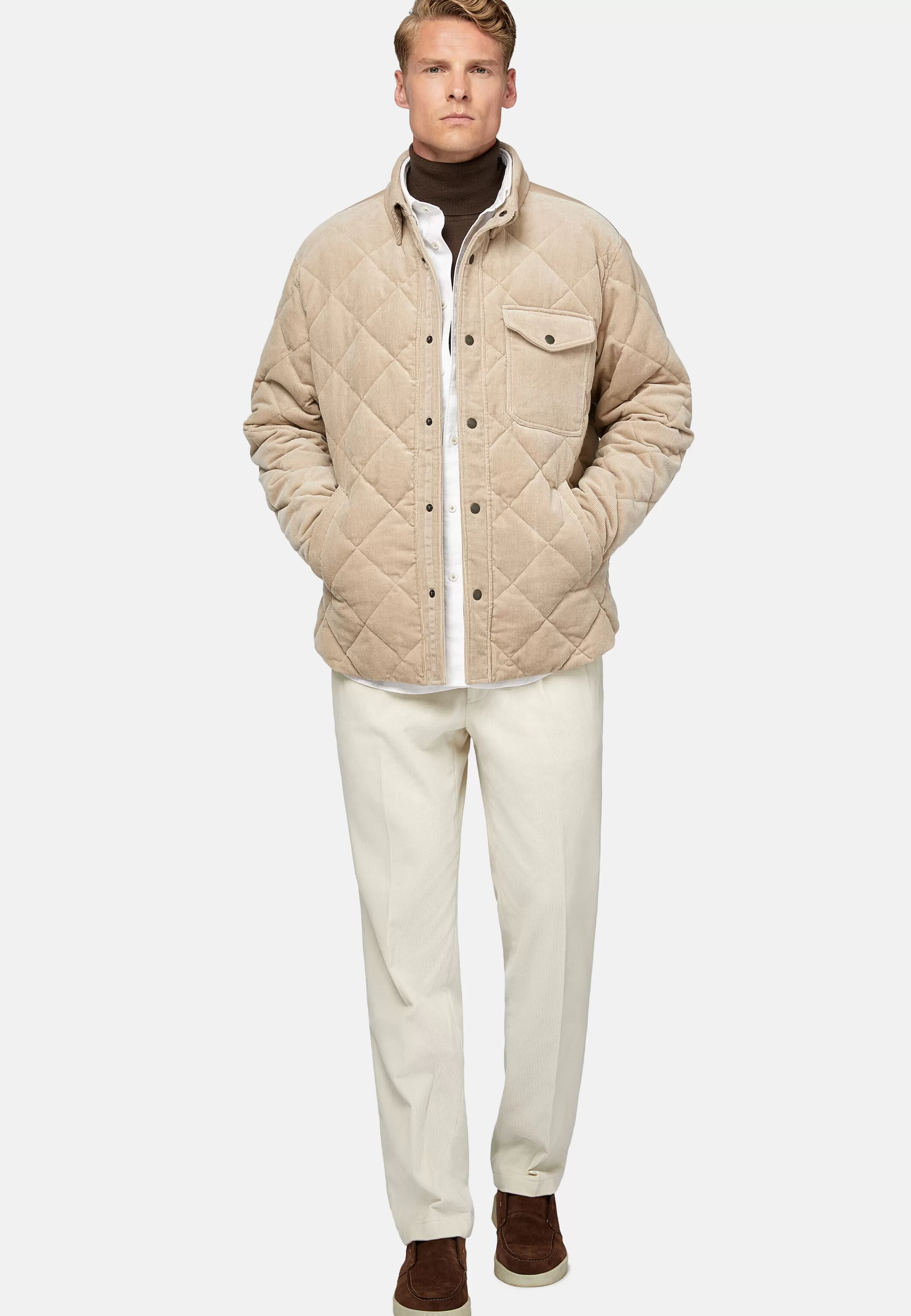 Boggi Milano Padded Cotton Velvet Bomber Jacket