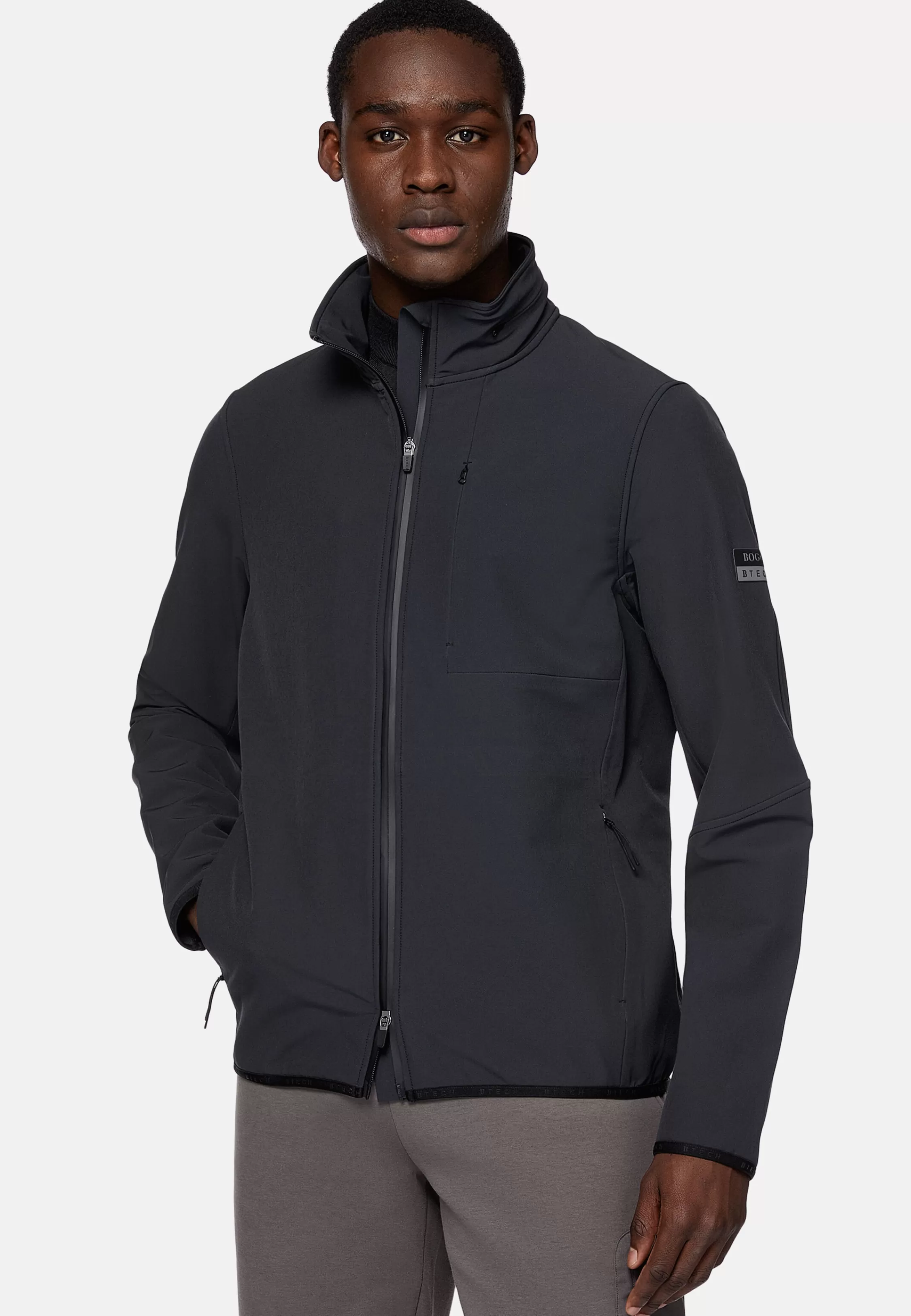 Boggi Milano Padded Windproof Jacket In B-Tech Stretch Nylon