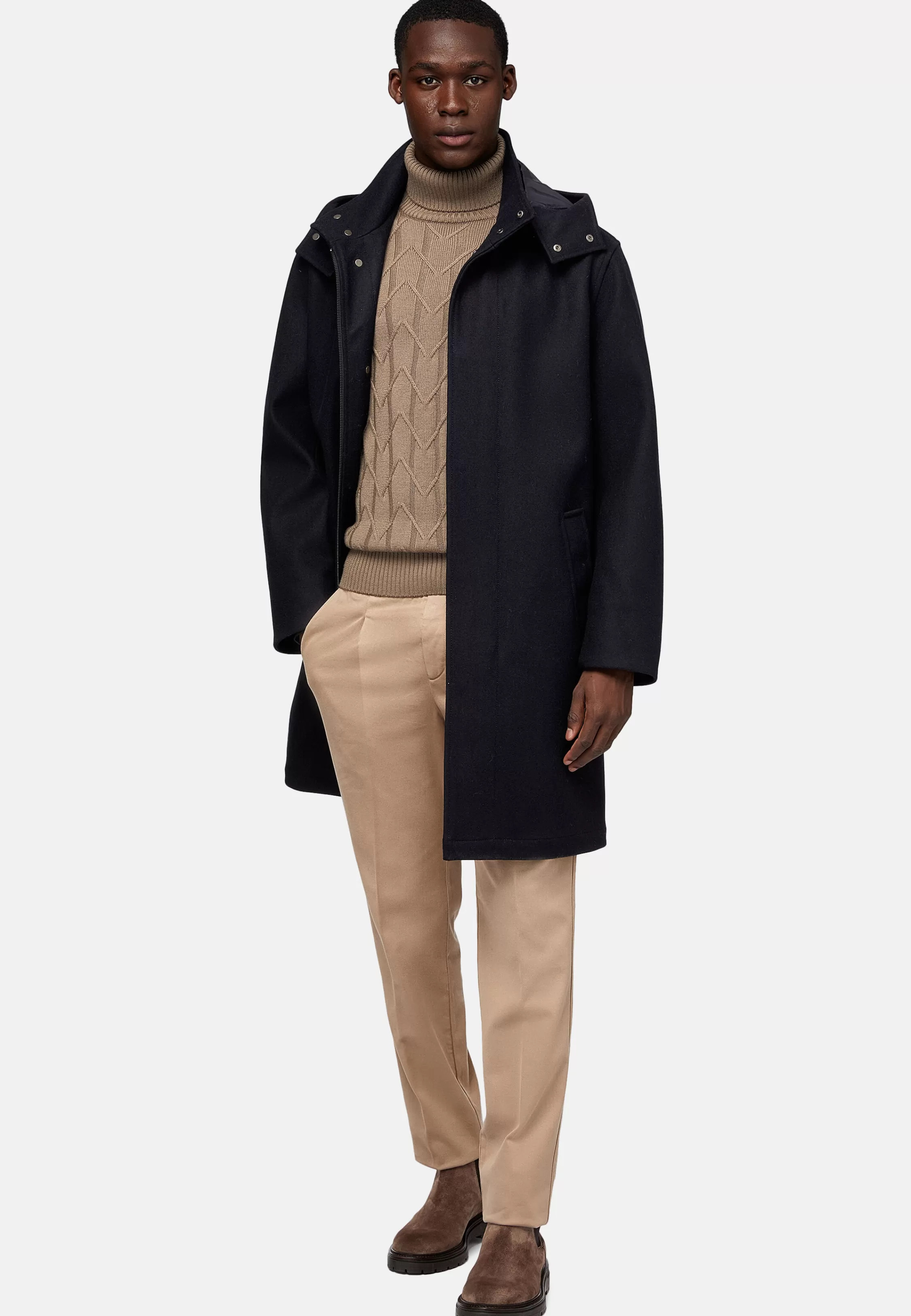 Boggi Milano Parka In Technical Wool