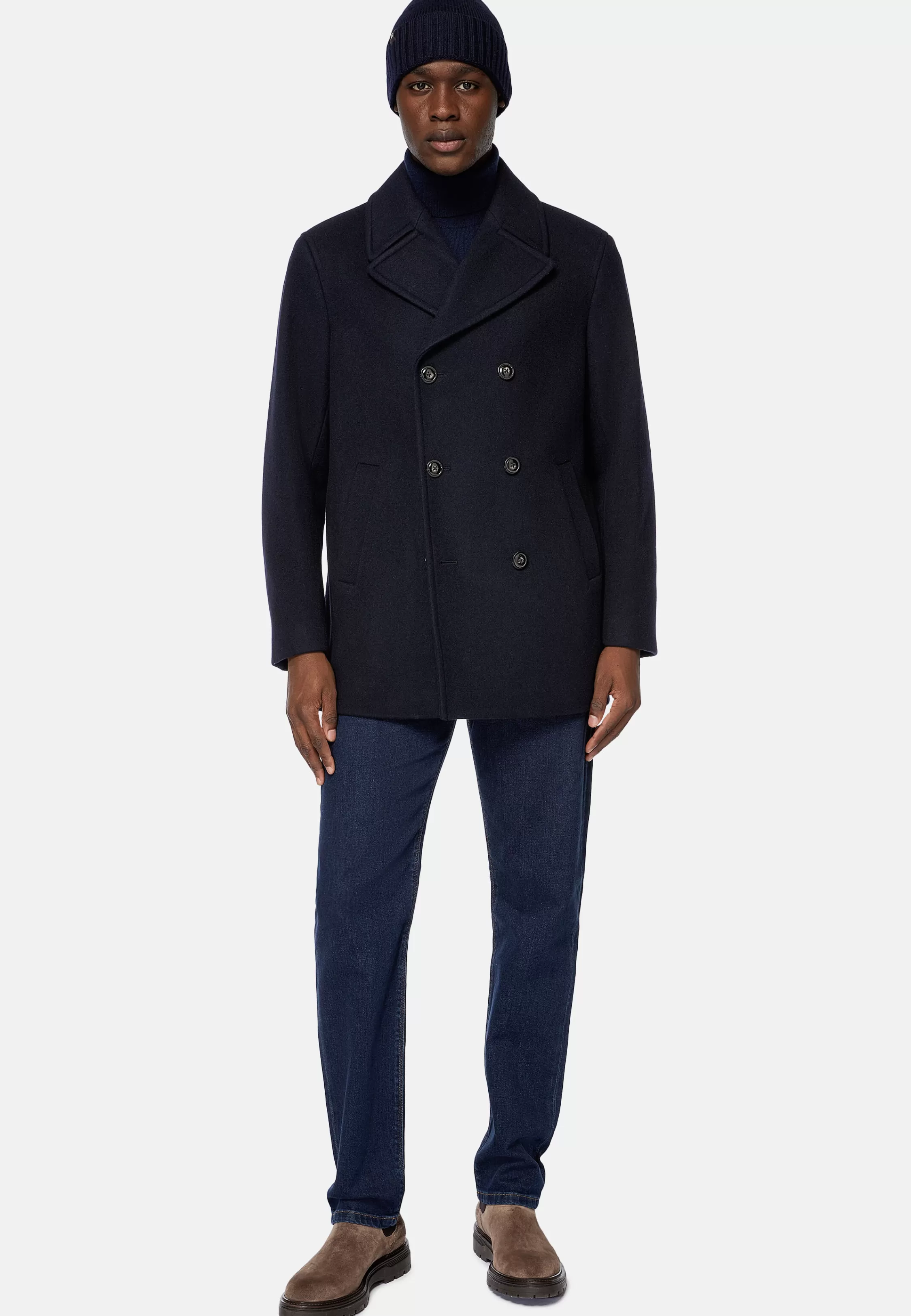 Boggi Milano Peacoat In Wool