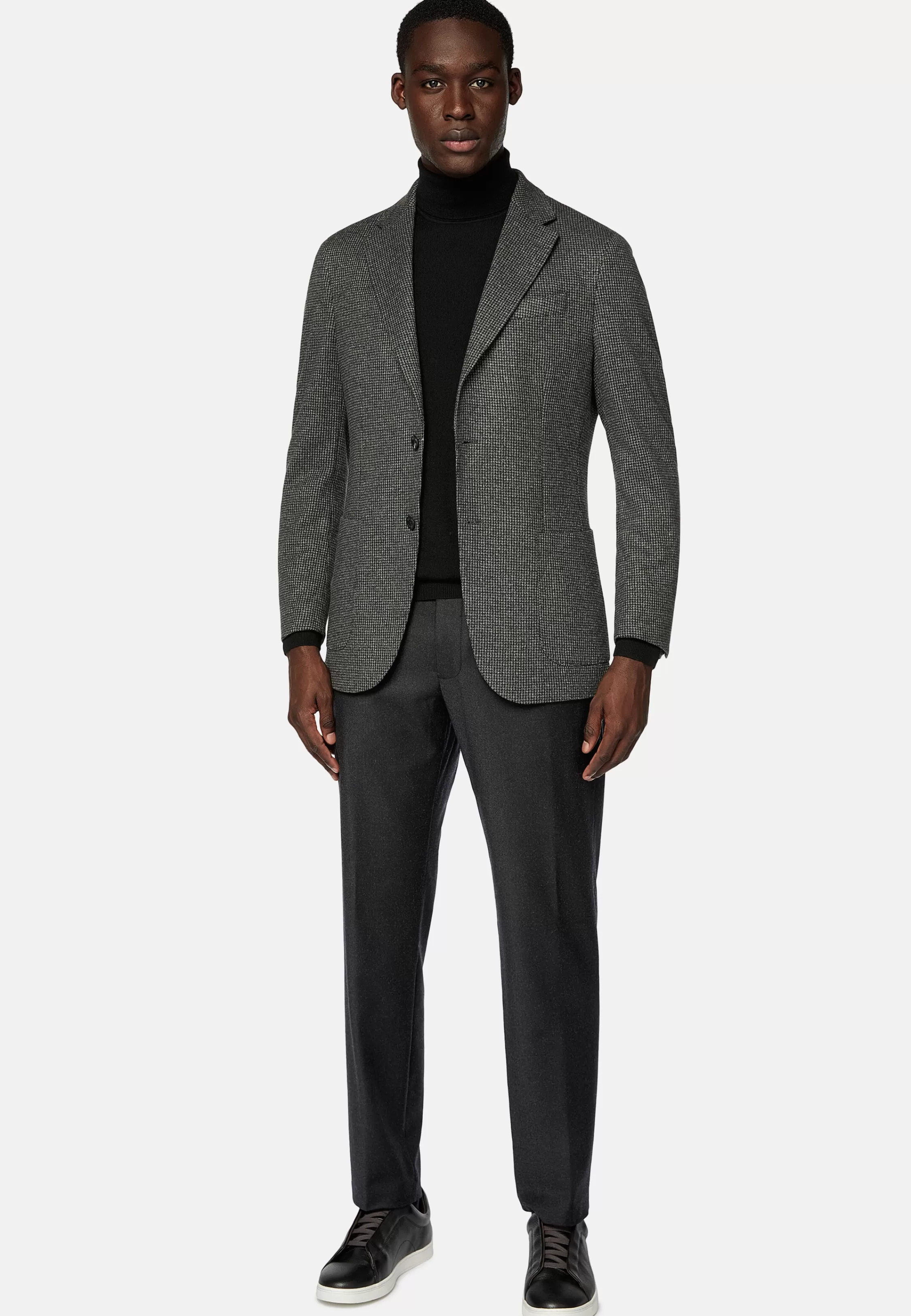 Boggi Milano Pied De Poule Jersey Blazer Style Cernobbio