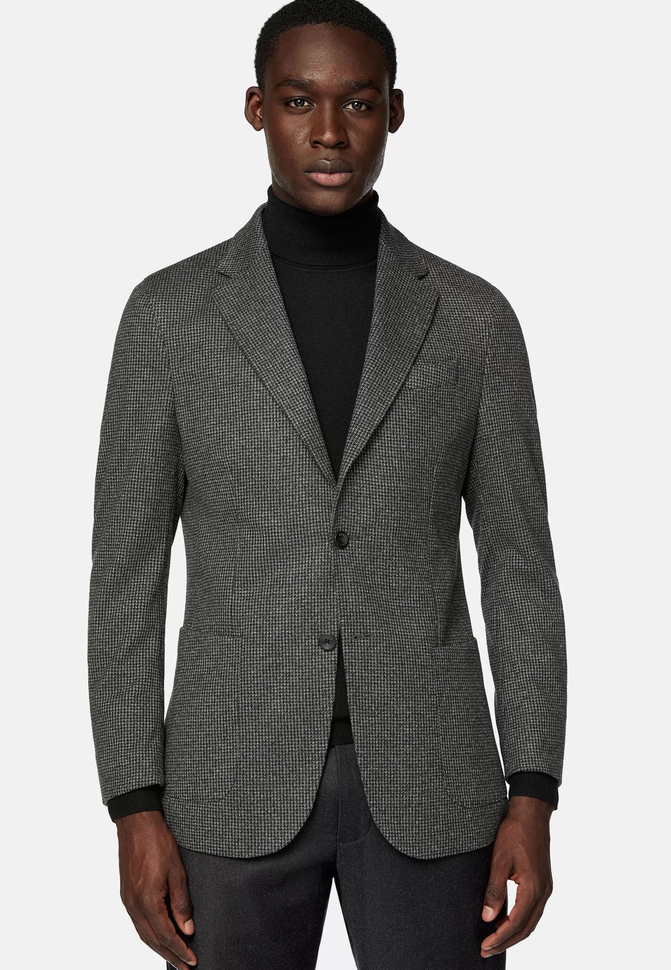 Boggi Milano Pied De Poule Jersey Blazer Style Cernobbio