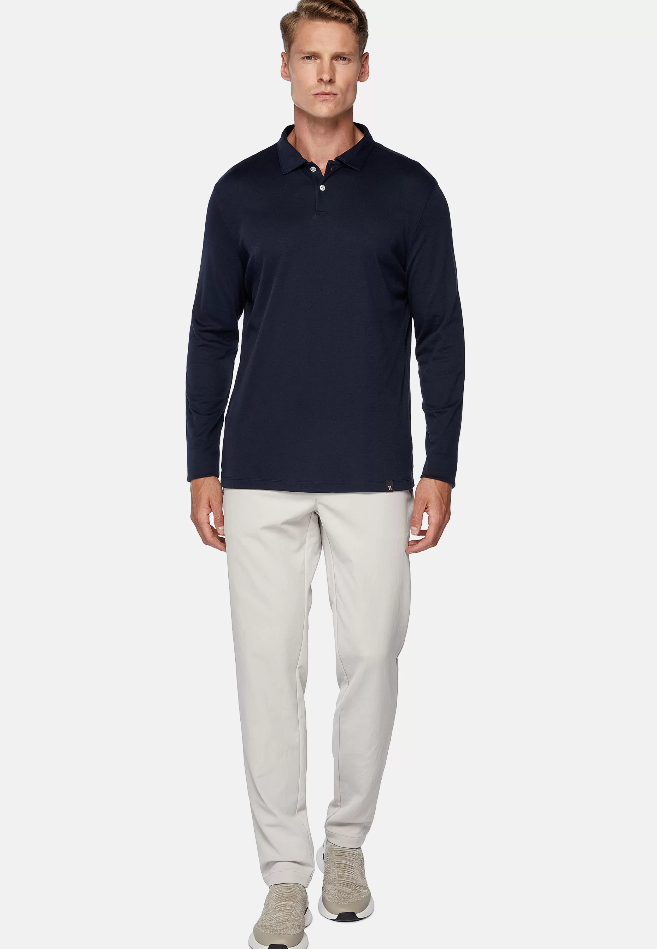 Boggi Milano Polo Shirt In A Cotton Blend High-Performance Jersey Regular