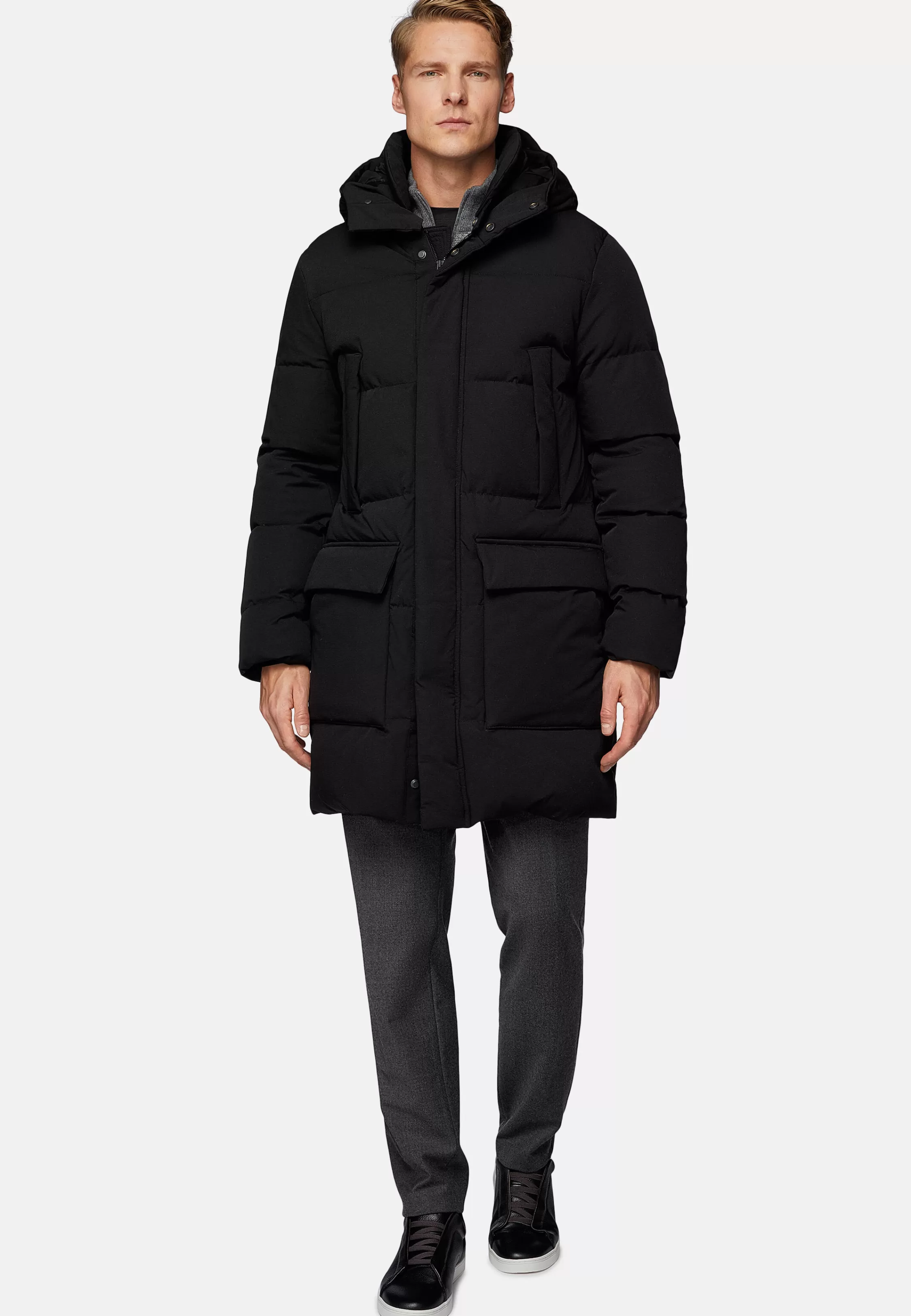 Boggi Milano Real Down Filled Nylon Stretch Jacket