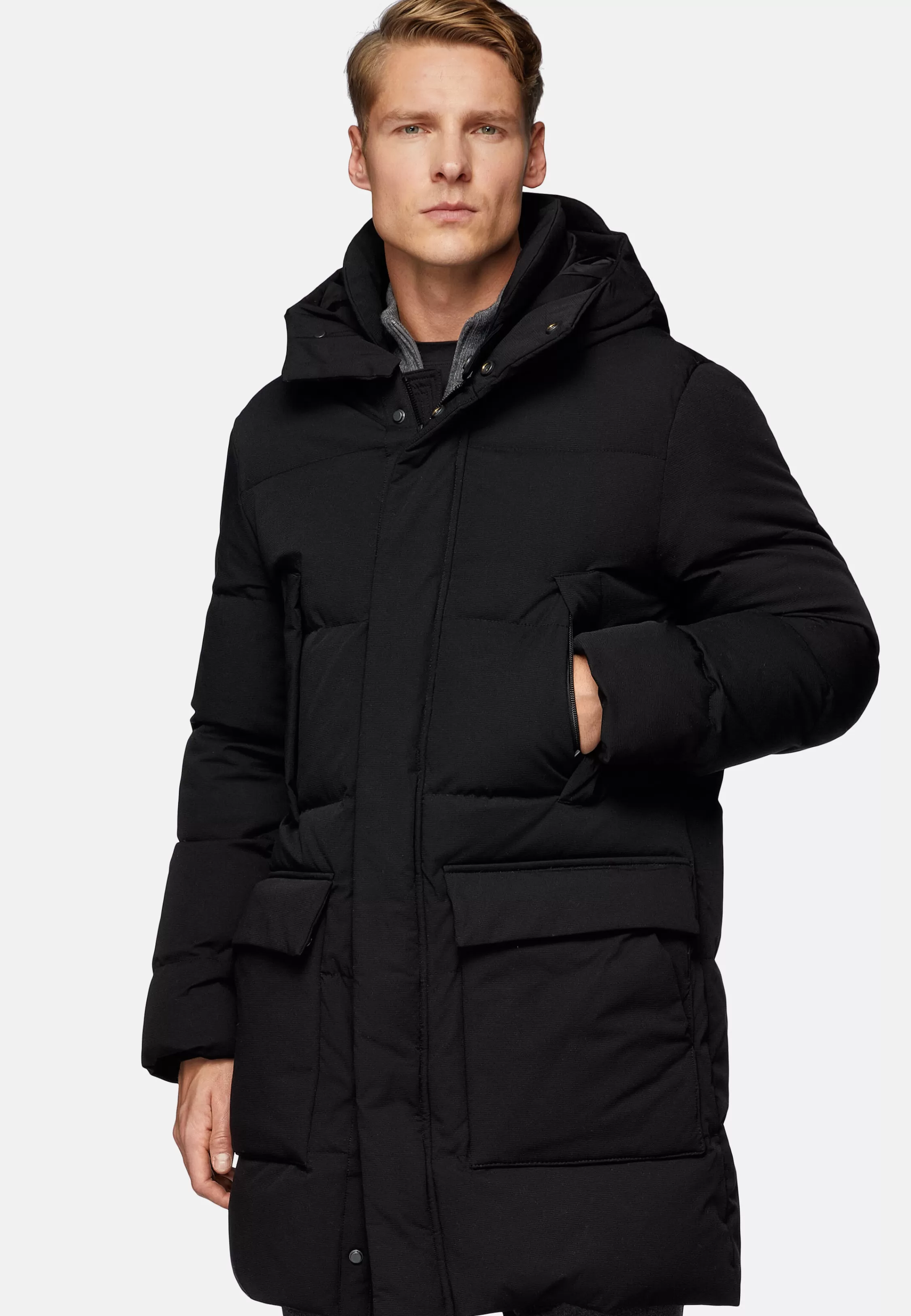 Boggi Milano Real Down Filled Nylon Stretch Jacket