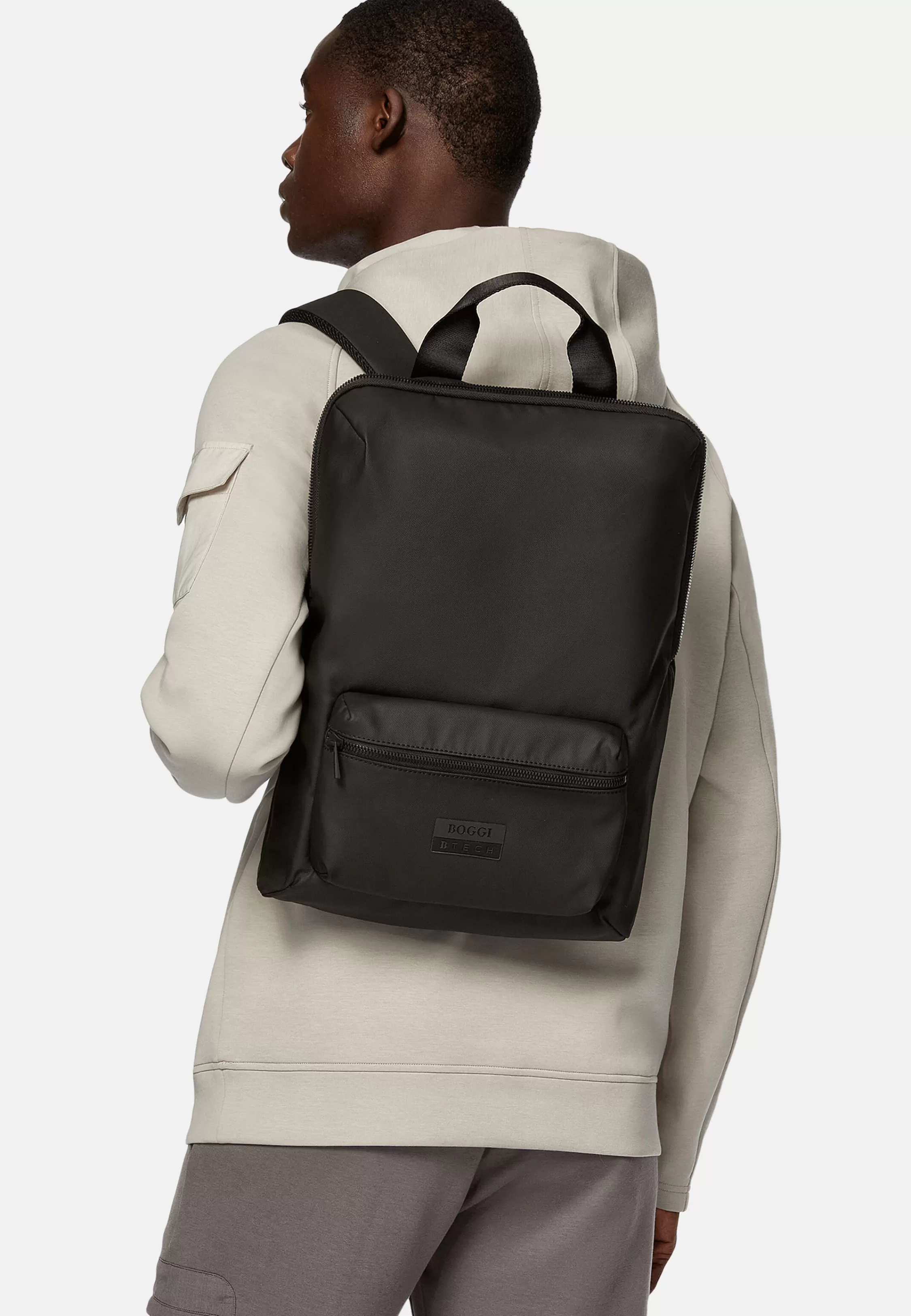 Boggi Milano Recycled Polyester Technical Fabric Backpack