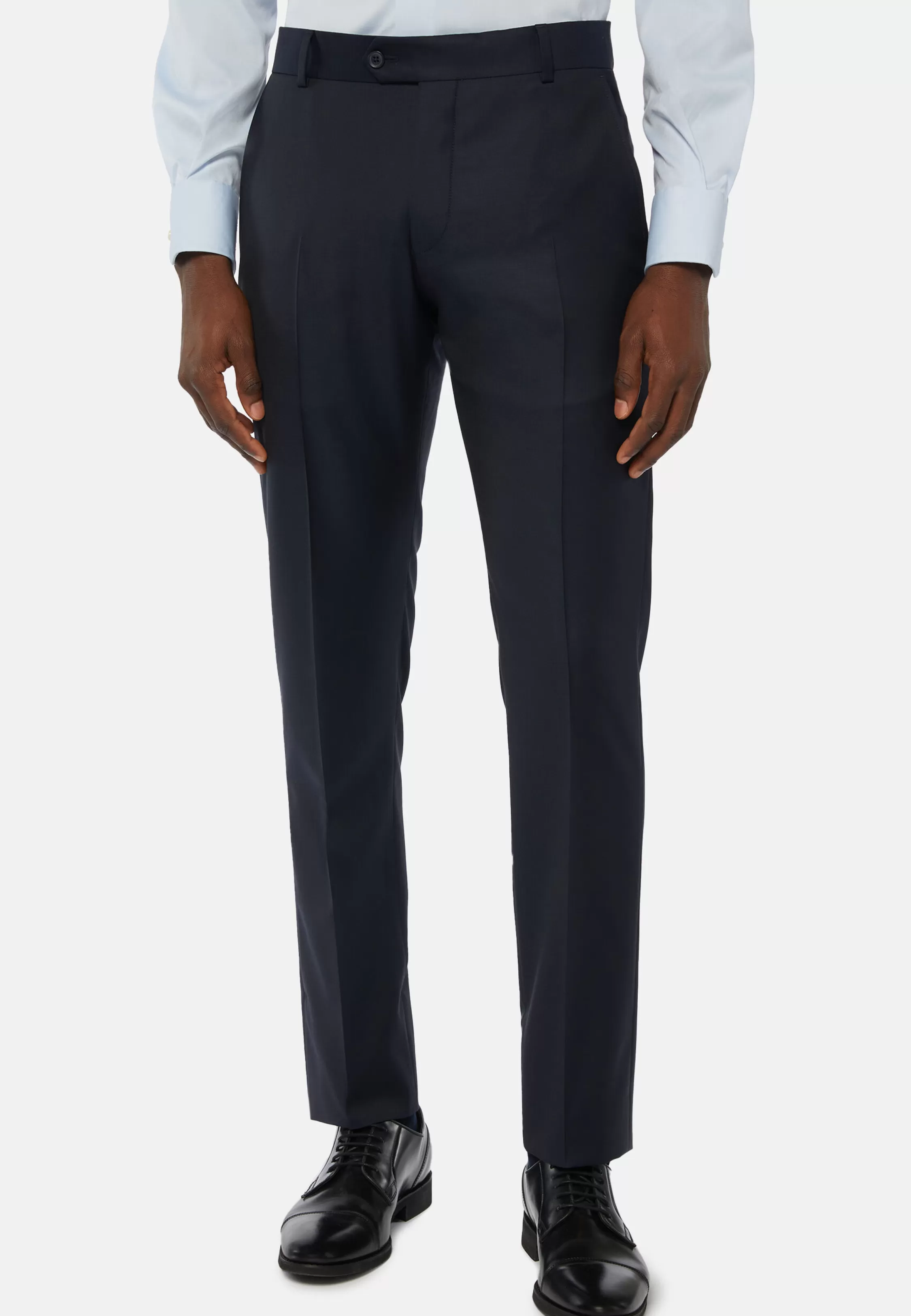 Boggi Milano Regular Fit Charcoal Grey Super 130 Wool Pants