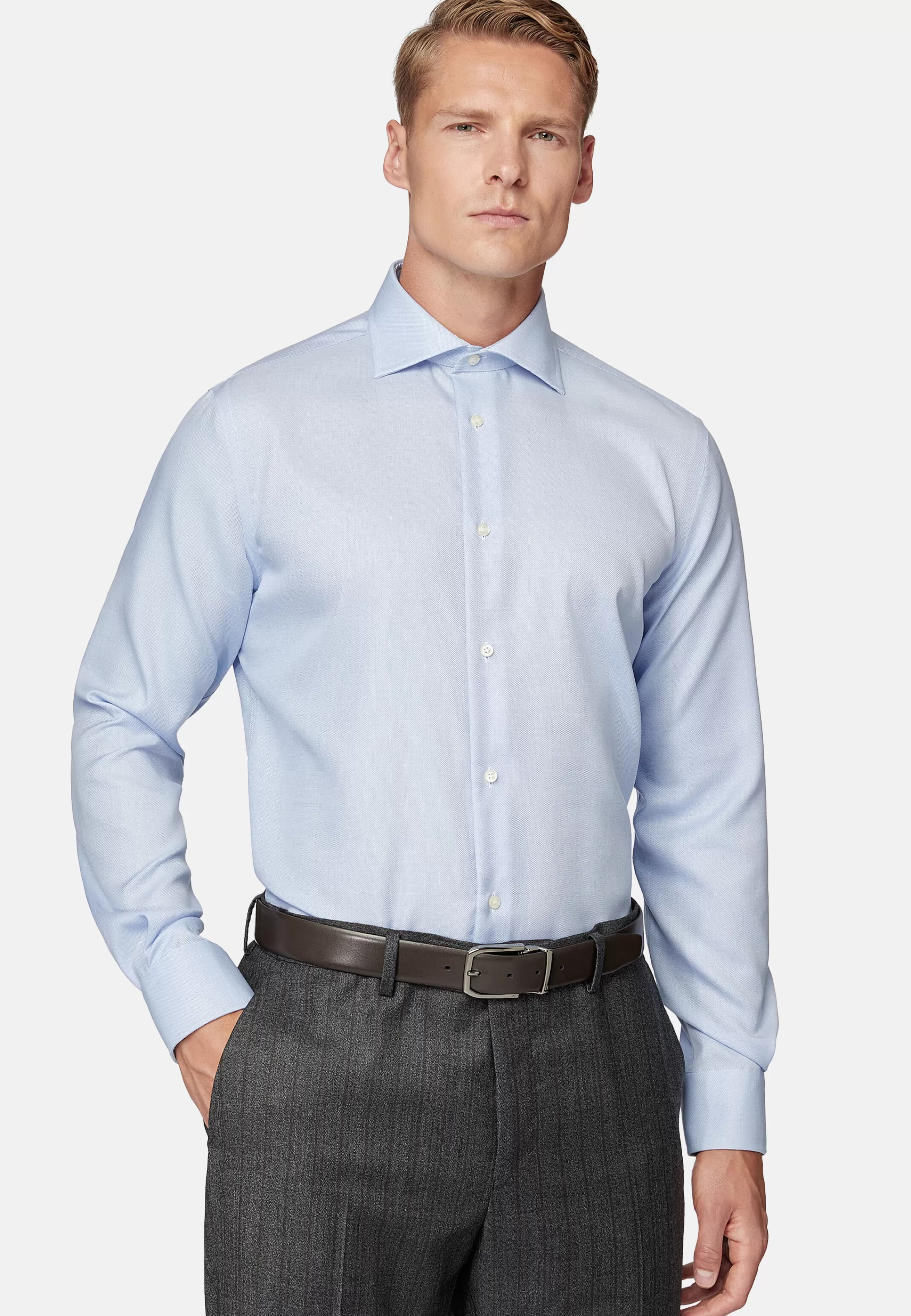 Boggi Milano Regular Fit Cotton Dobby Shirt