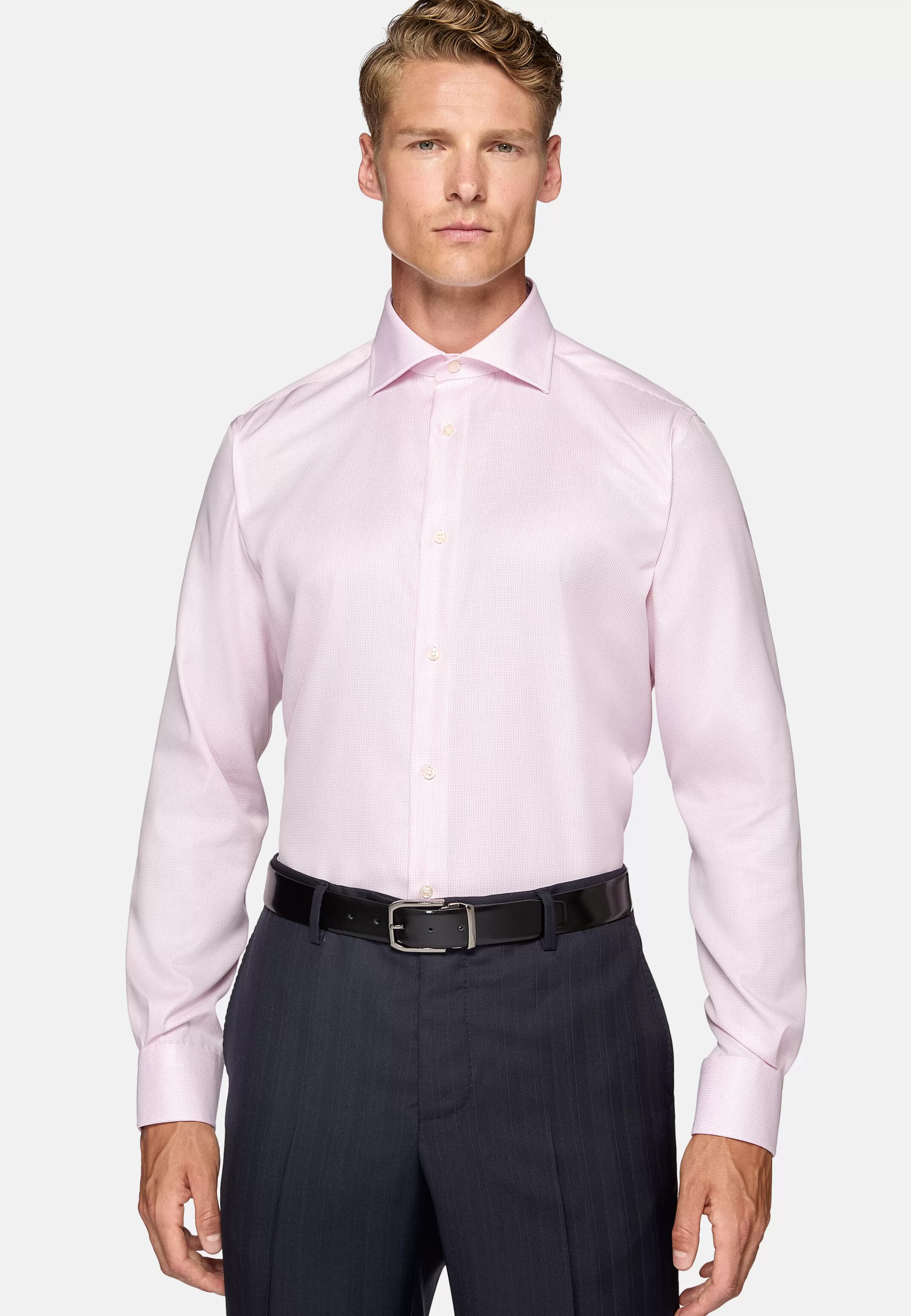 Boggi Milano Regular Fit Cotton Dobby Shirt