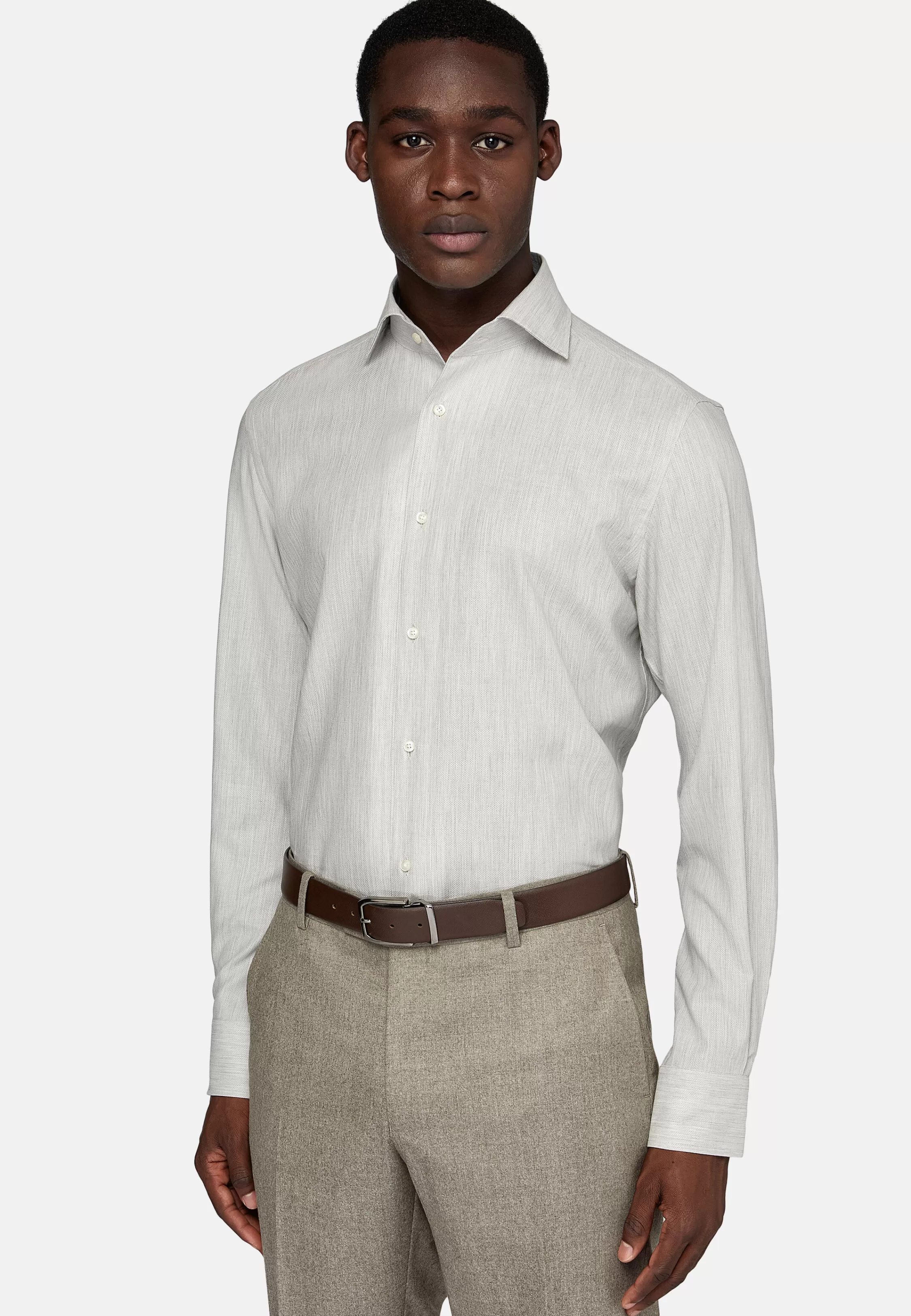 Boggi Milano Regular Fit Honeycomb Cotton Shirt