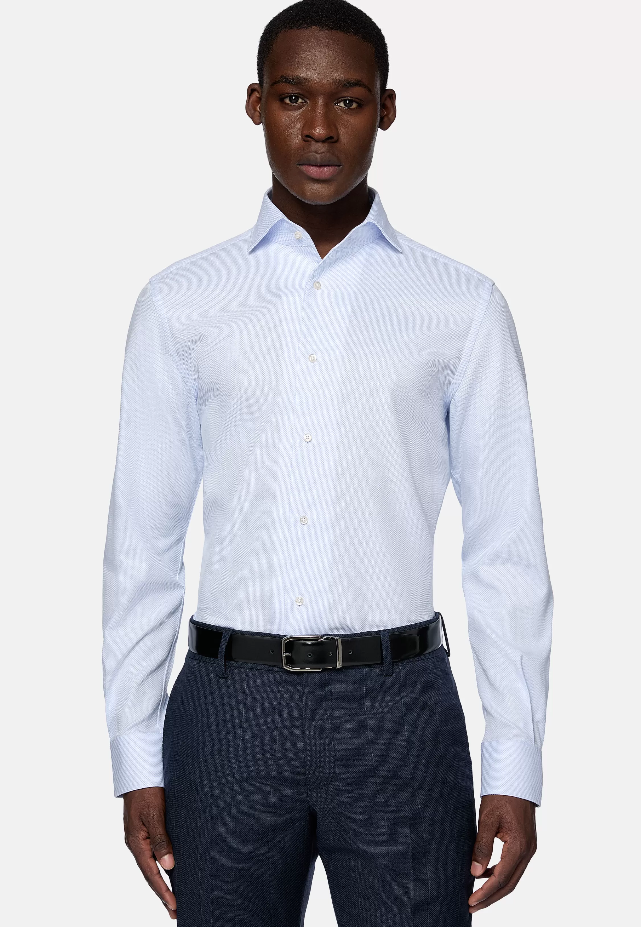 Boggi Milano Regular Fit Honeycomb Cotton Shirt