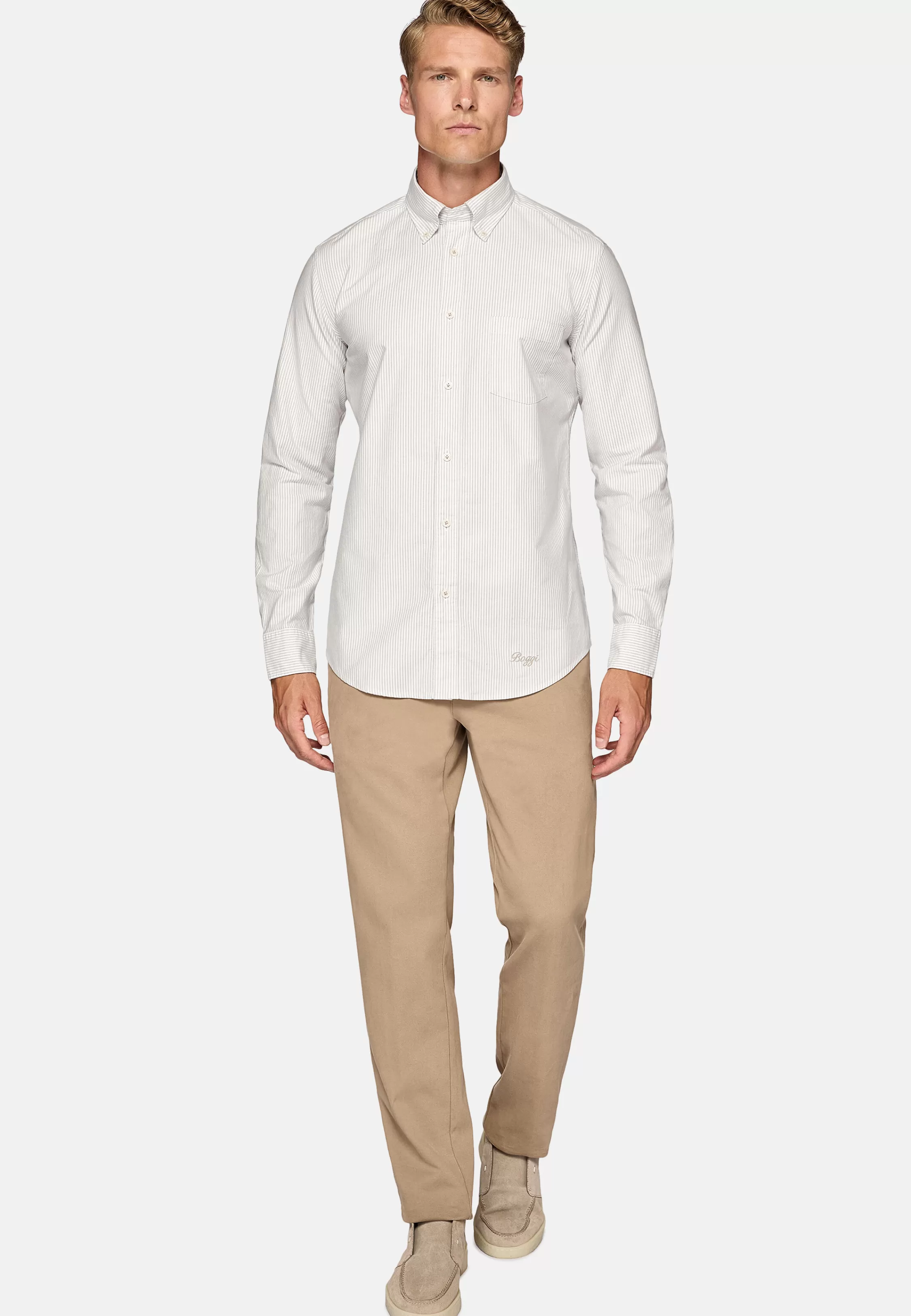 Boggi Milano Regular Fit Organic Oxford Cotton Shirt