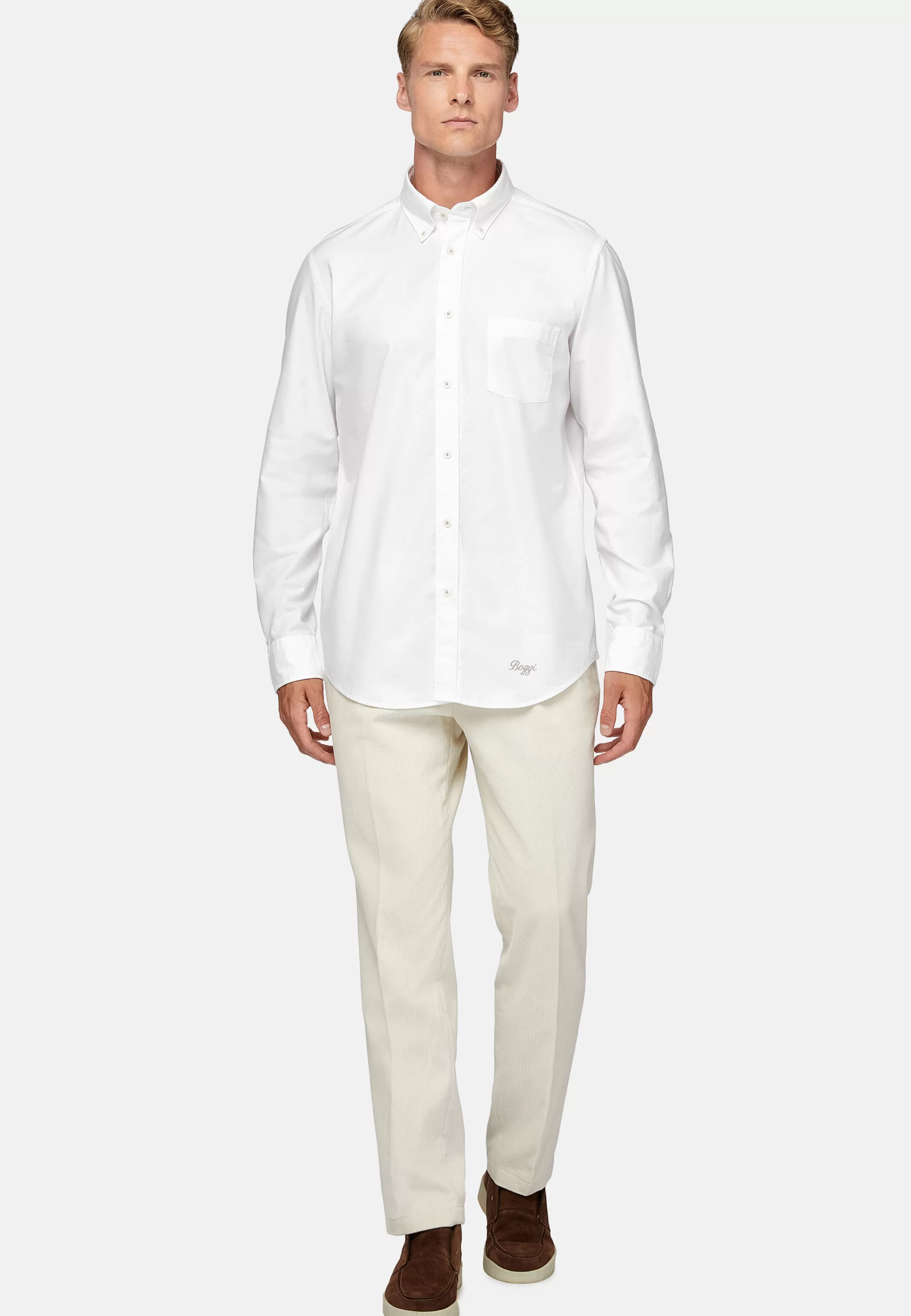 Boggi Milano Regular Fit Organic Oxford Cotton Shirt