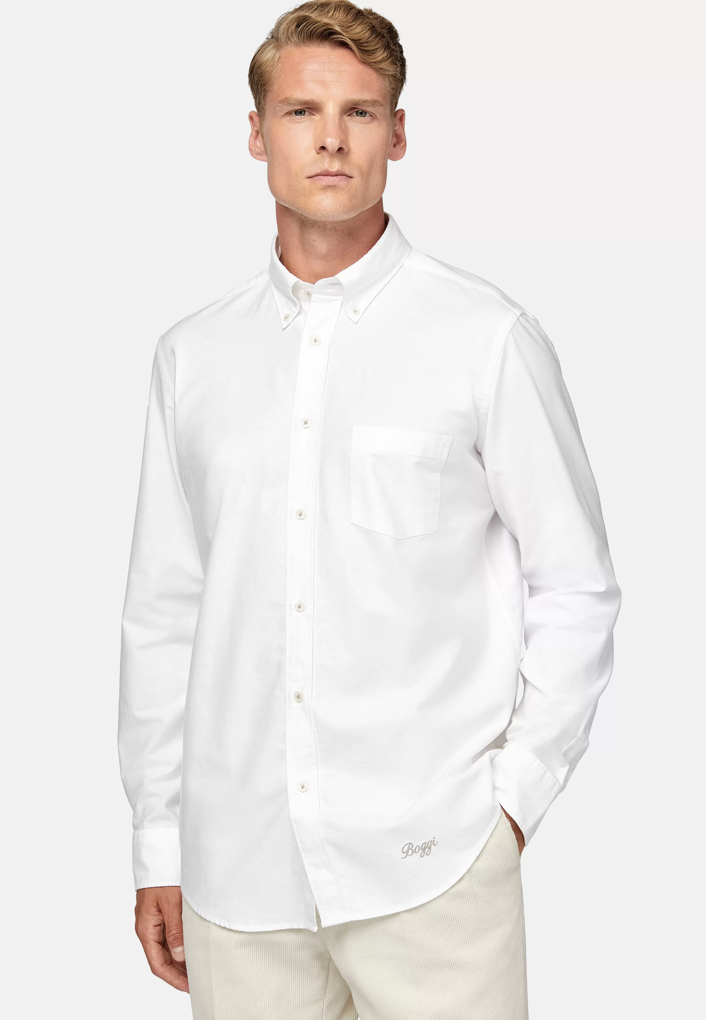 Boggi Milano Regular Fit Organic Oxford Cotton Shirt