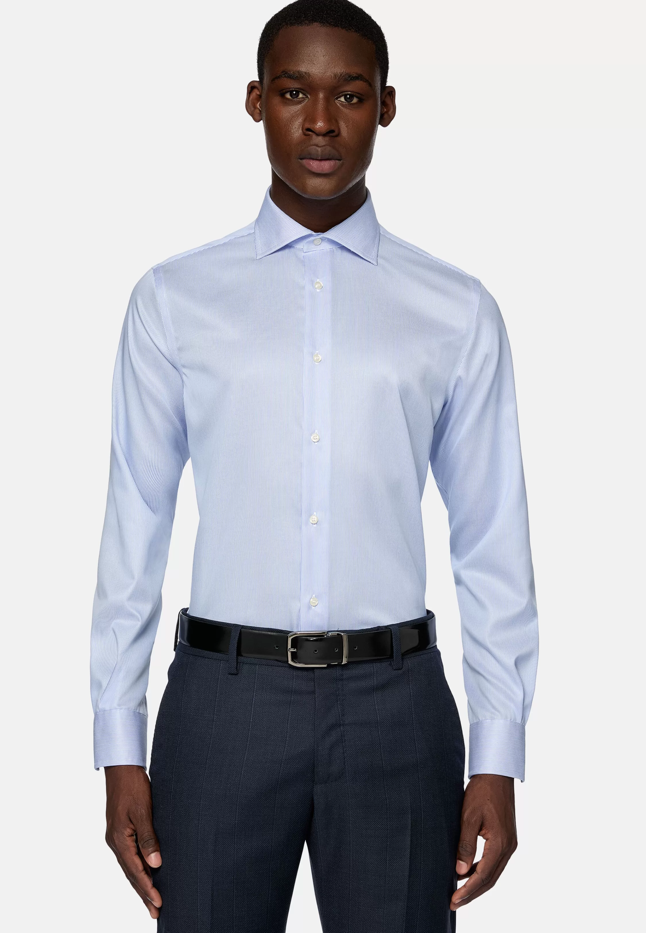 Boggi Milano Regular Fit Striped Cotton Twill Shirt