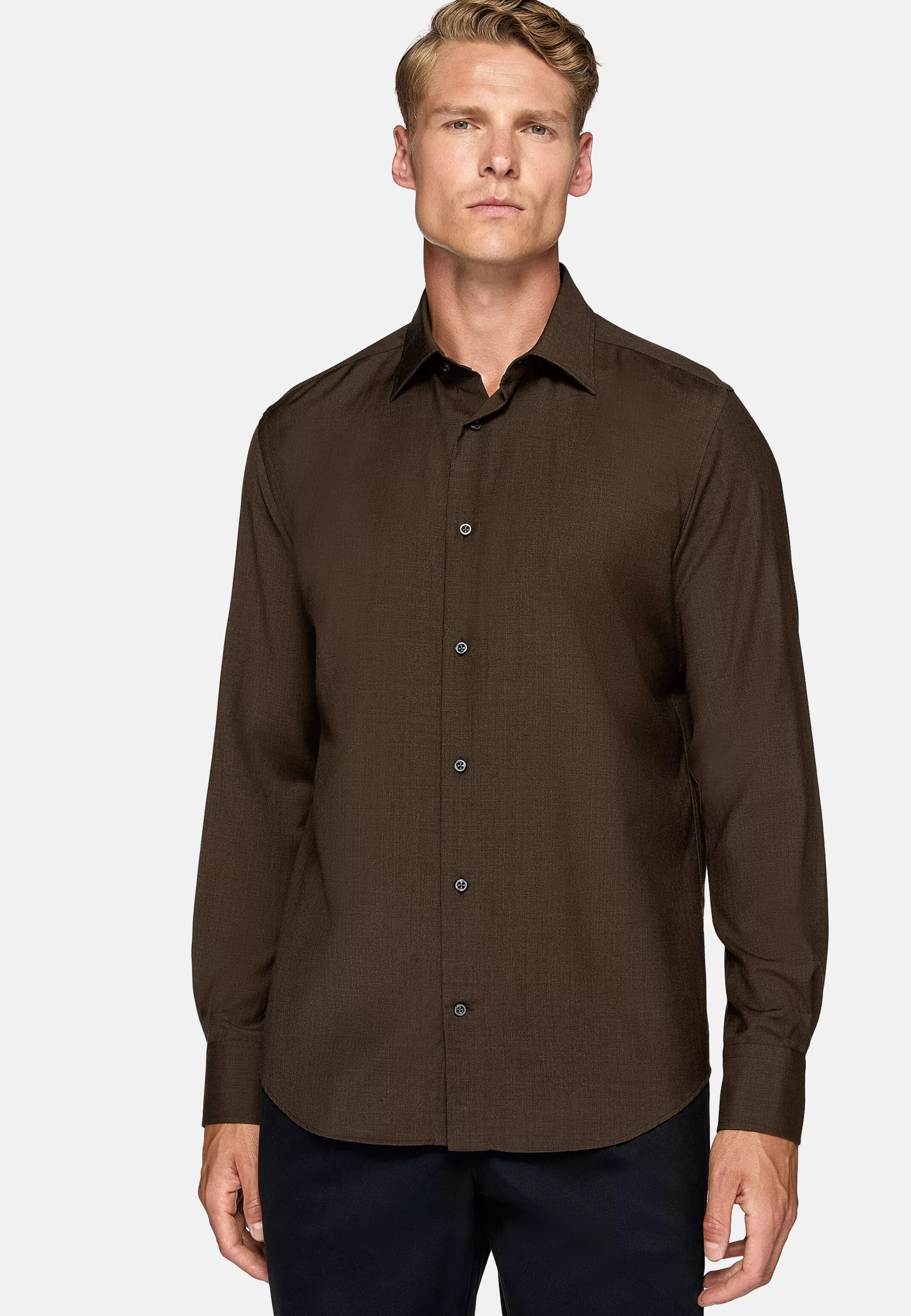 Boggi Milano Regular Fit Wool Shirt