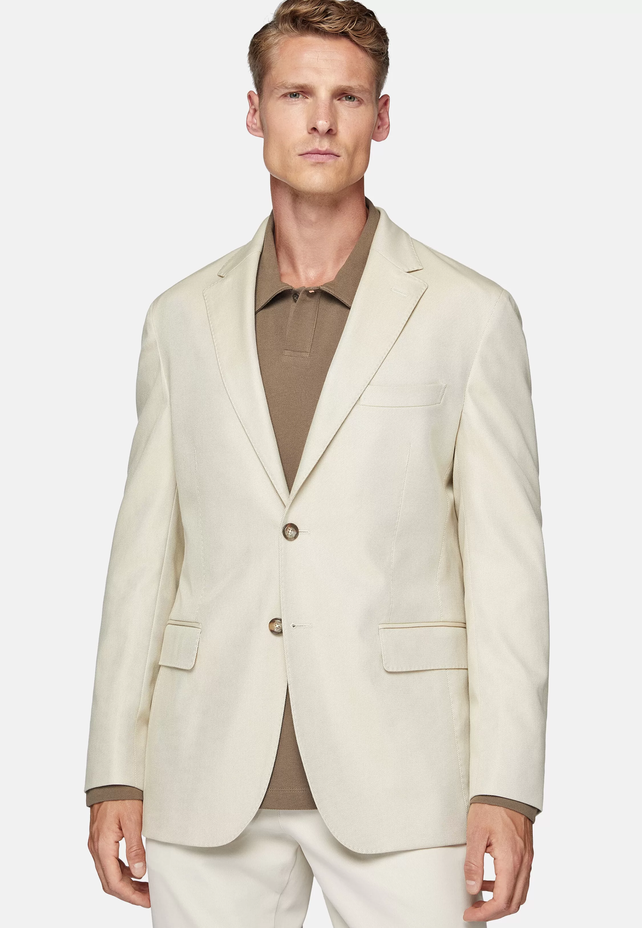 Boggi Milano Jacket In Stretch Cotton And Wool