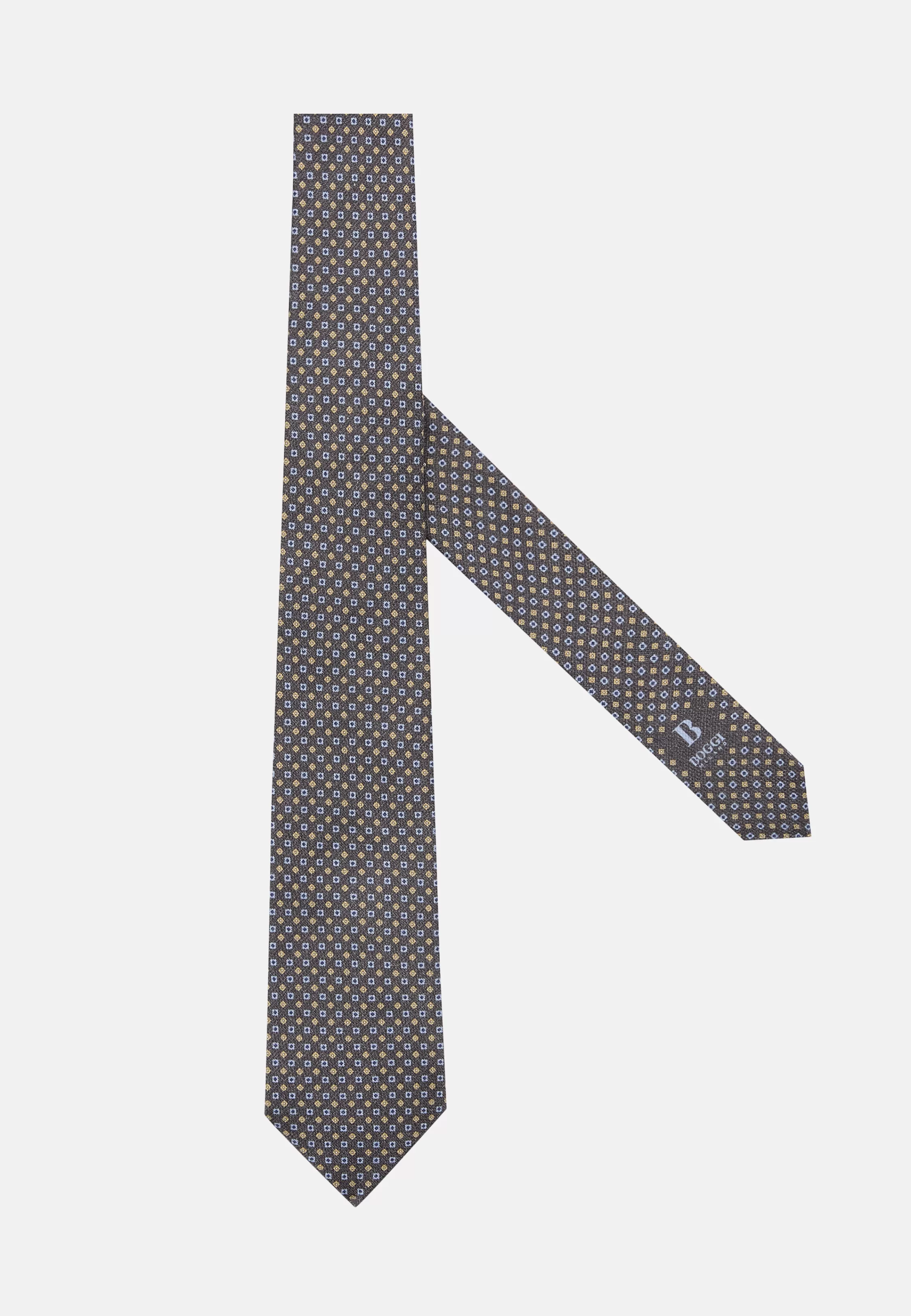 Boggi Milano Silk Tie With Medallion Motifs