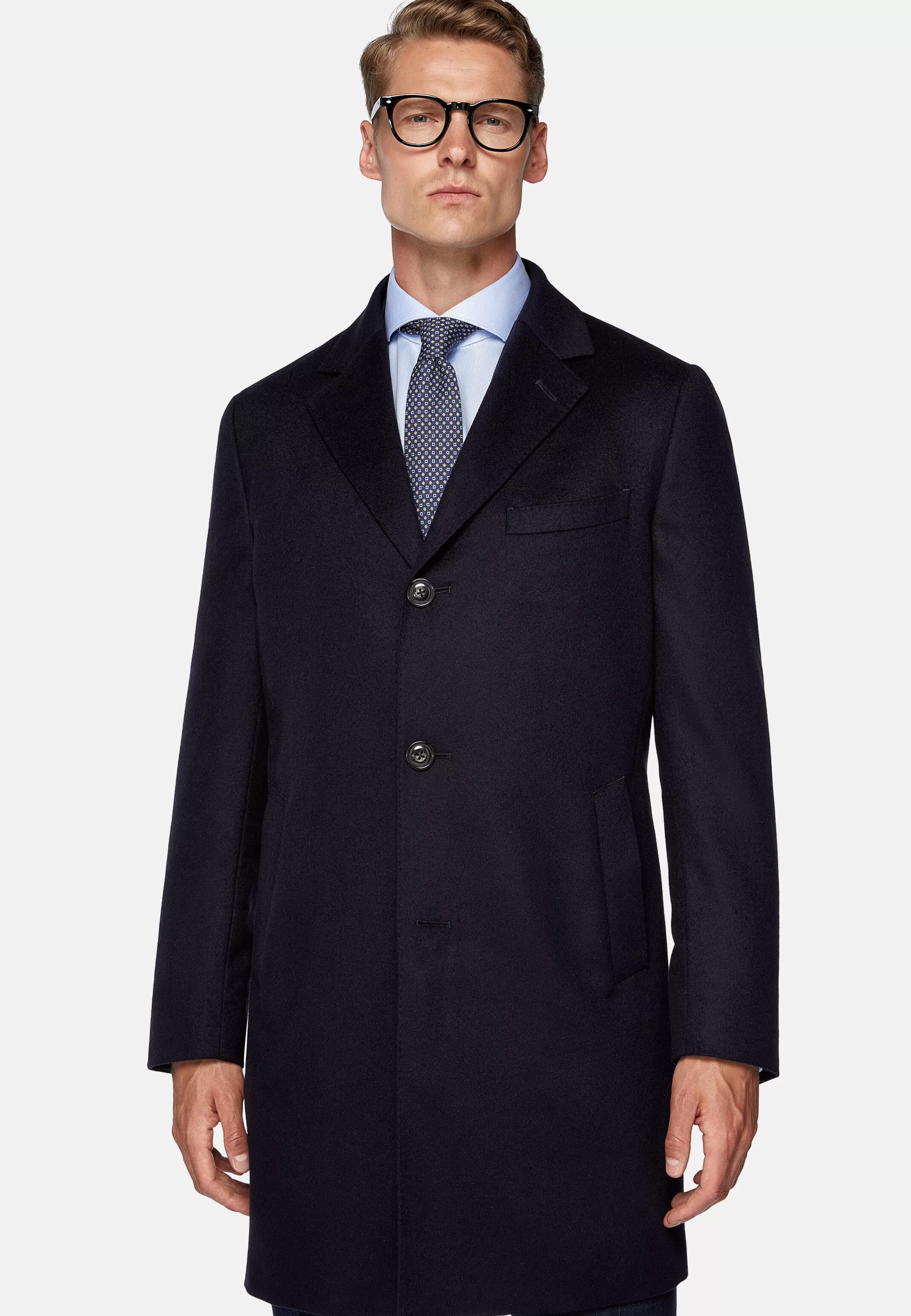 Boggi Milano Single-breasted Coat In Pure Cashmere.