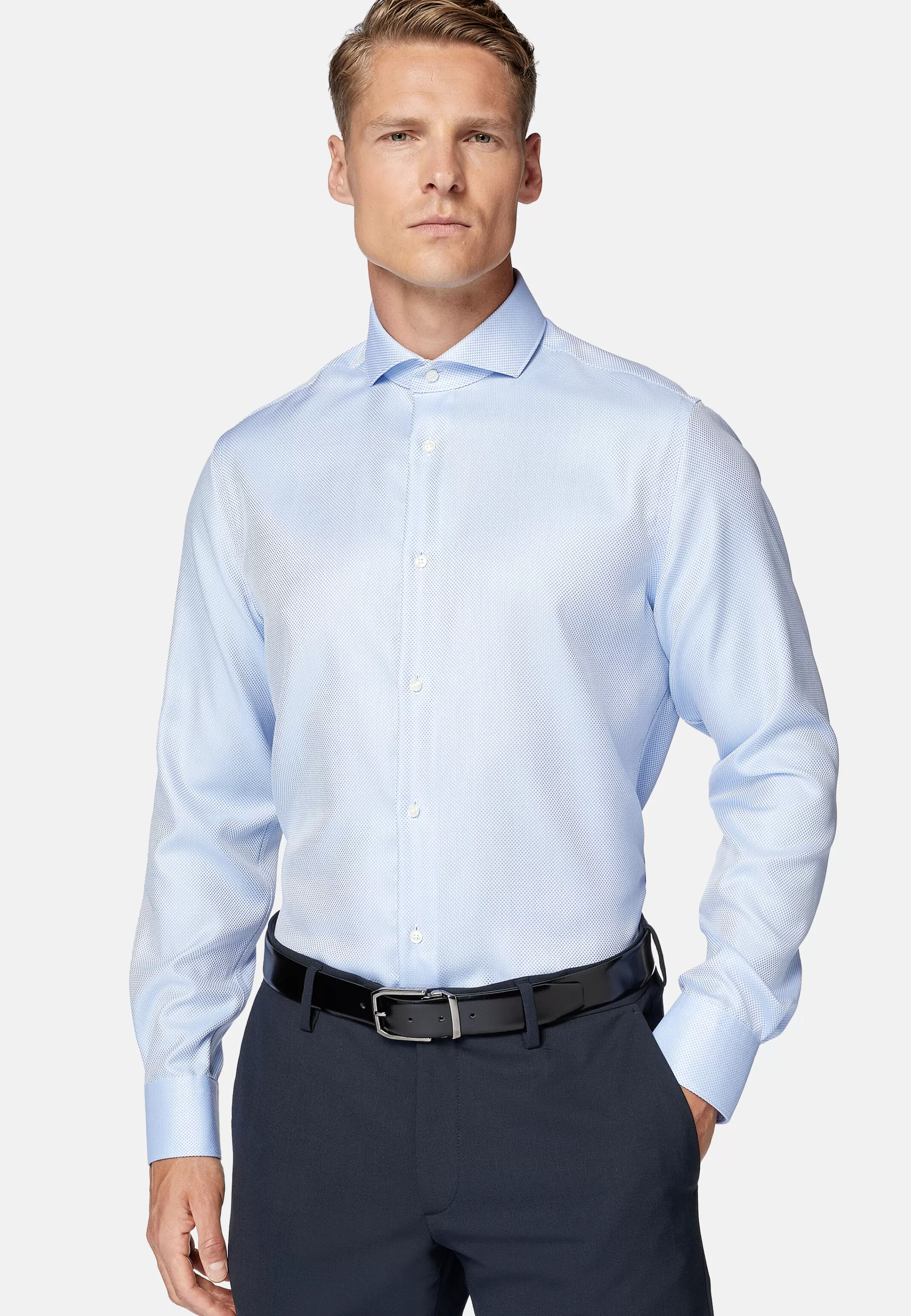 Boggi Milano Slim Fit Cotton Dobby Shirt