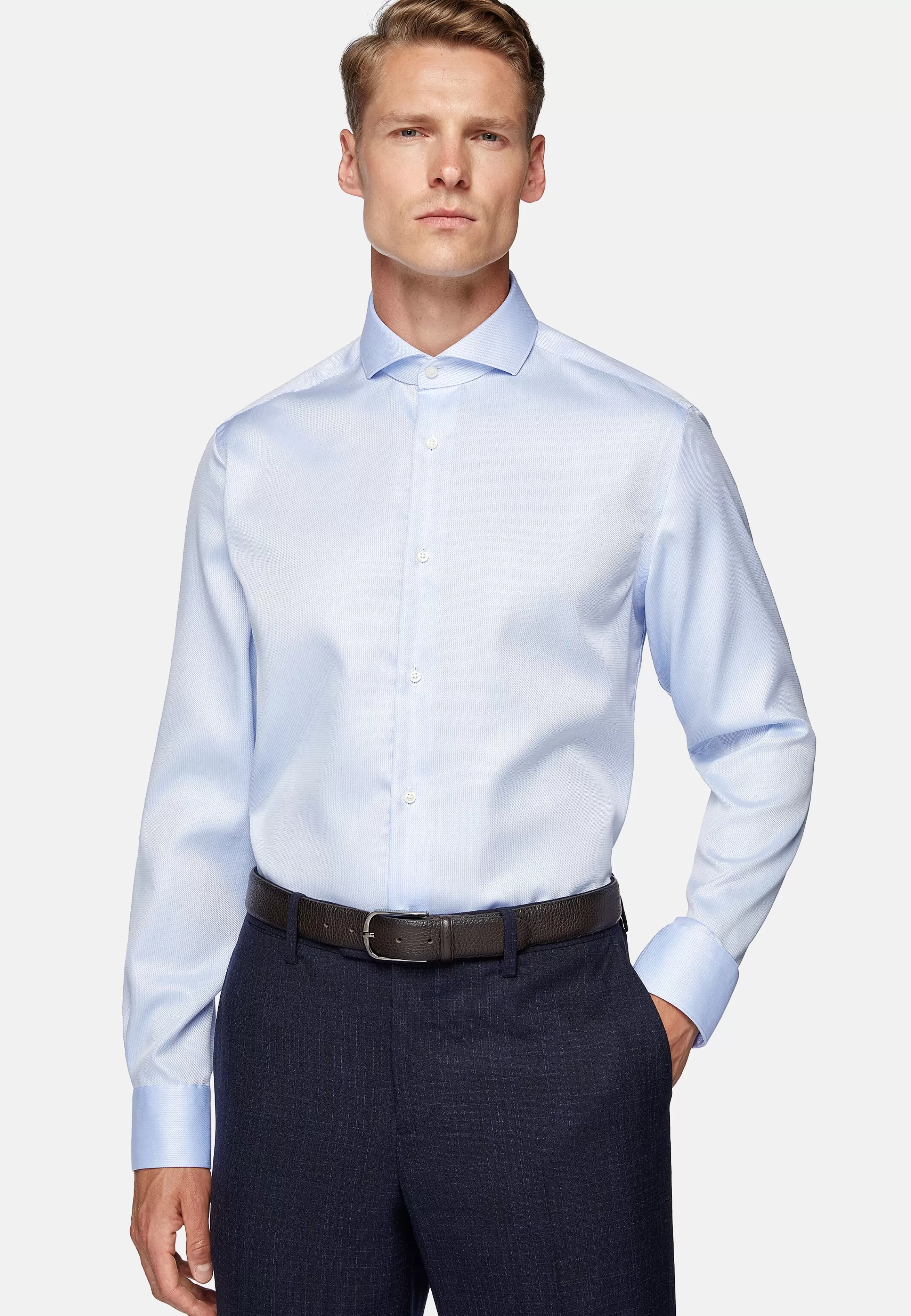 Boggi Milano Slim Fit Cotton Dobby Shirt