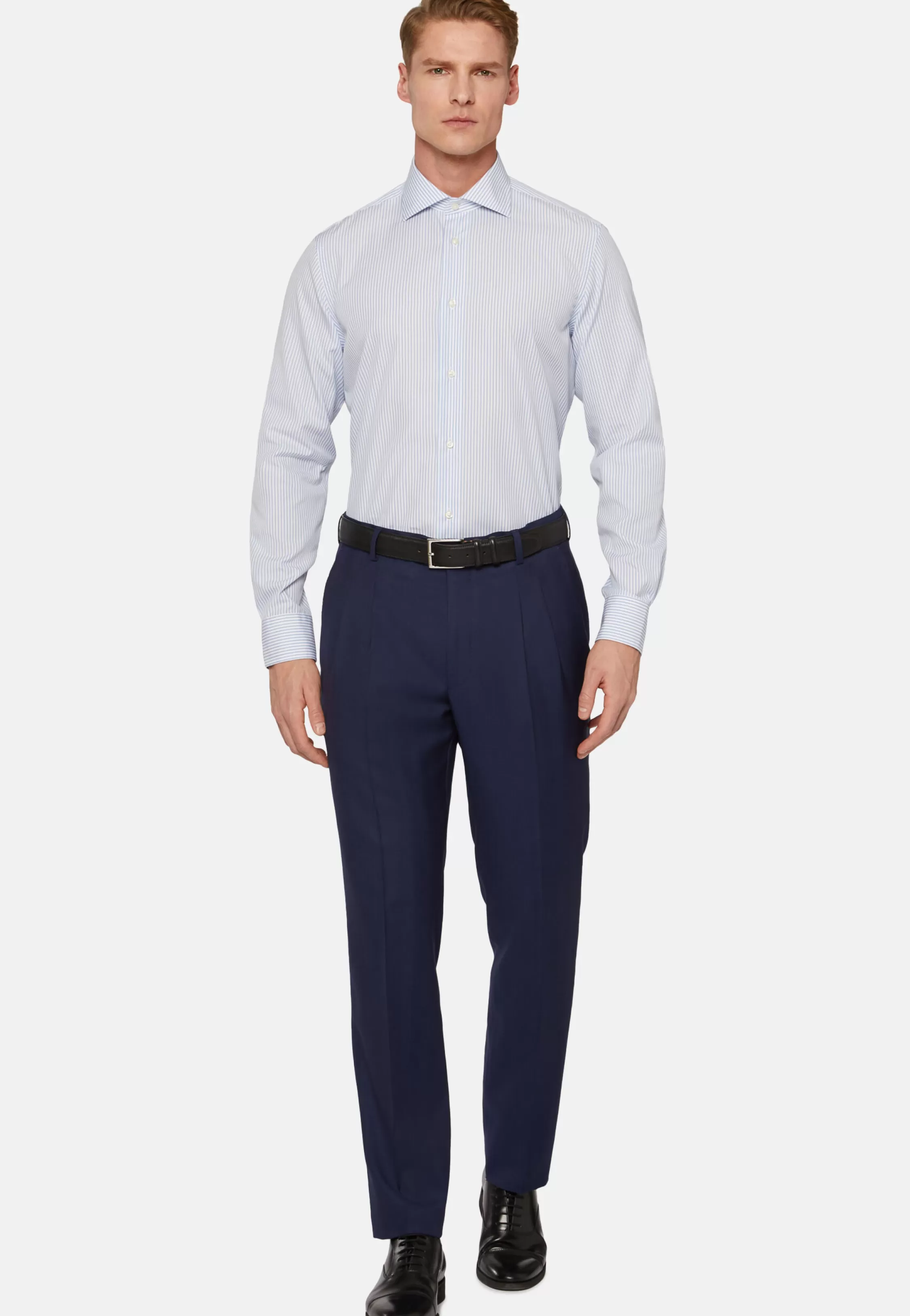 Boggi Milano Slim Fit Sky Blue Cotton Shirt