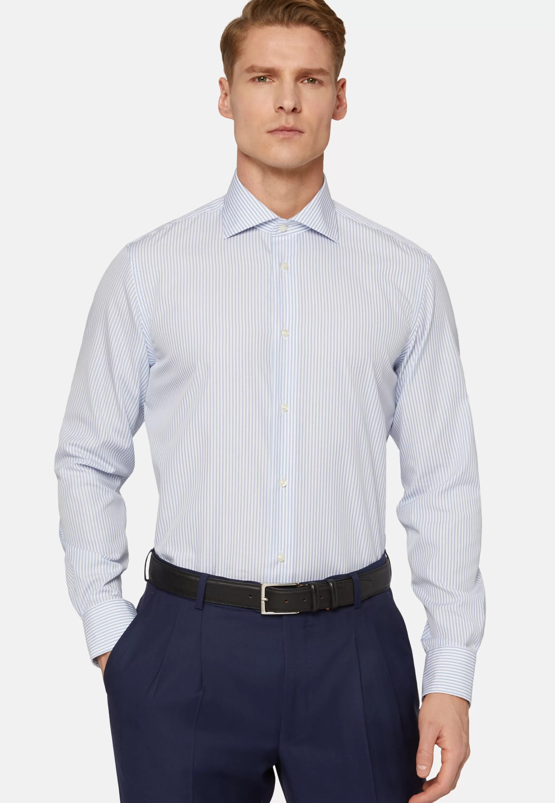 Boggi Milano Slim Fit Sky Blue Cotton Shirt