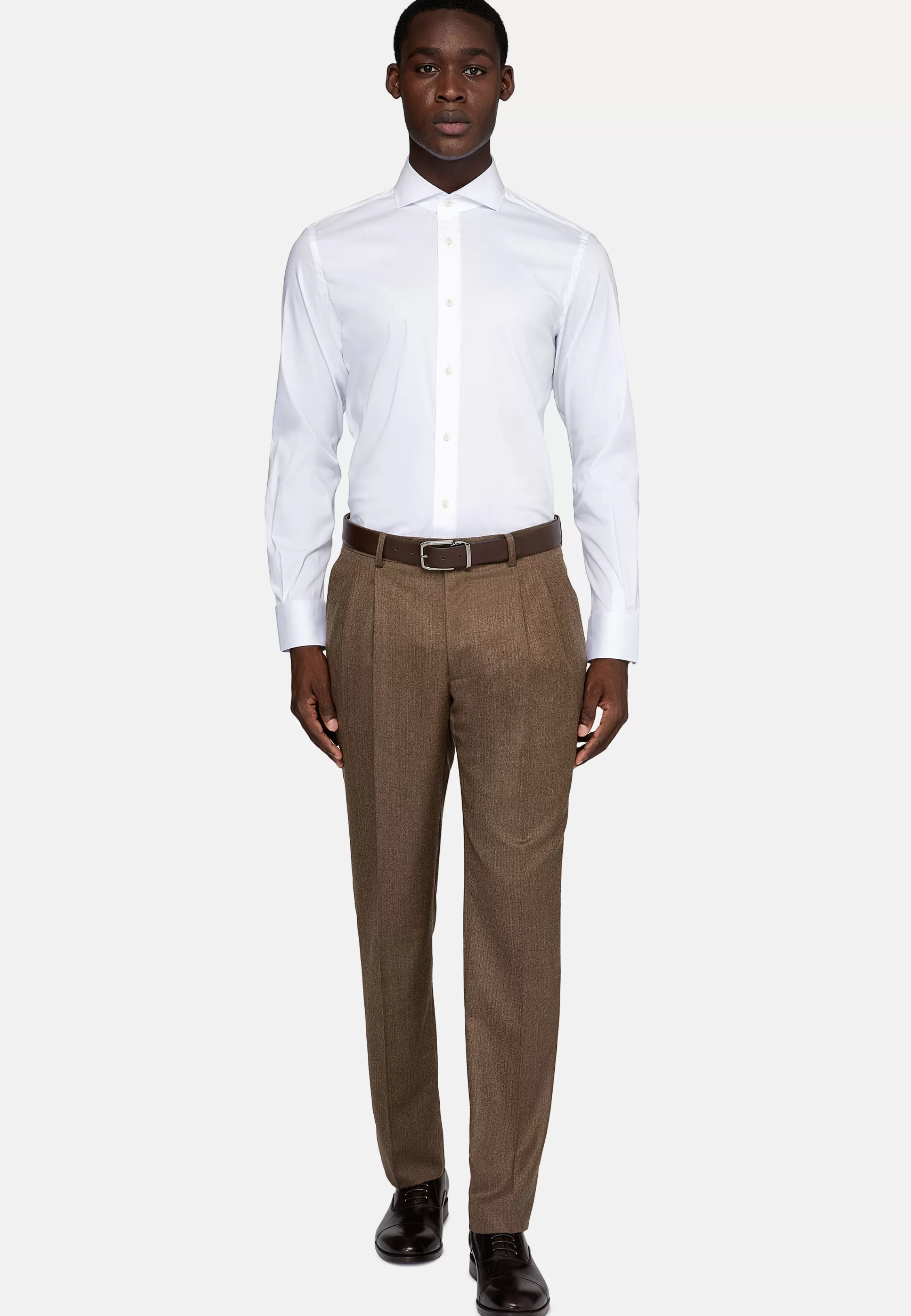 Boggi Milano Slim Fit Stretch Cotton And Nylon Shirt