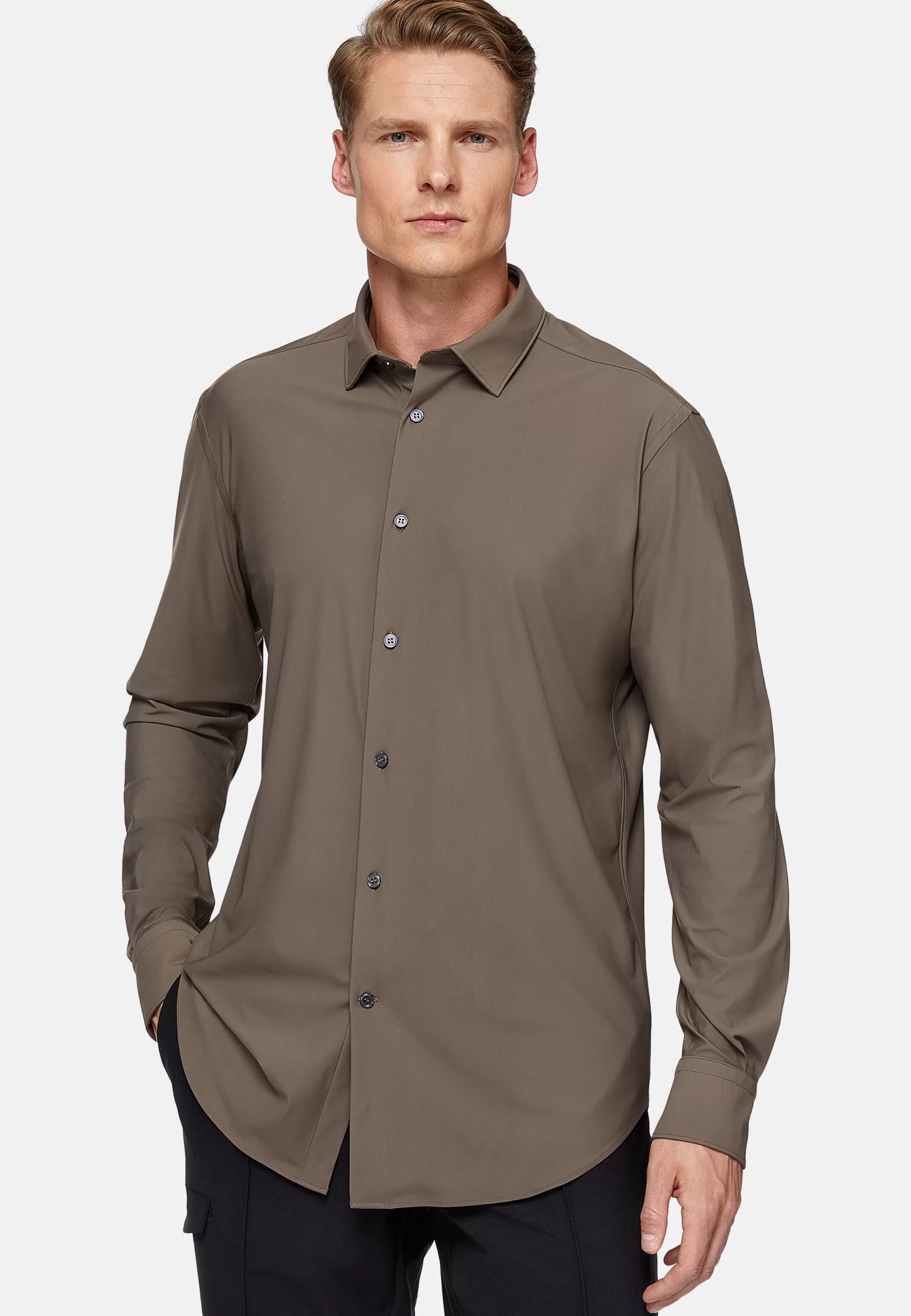 Boggi Milano Slim Fit Stretch Nylon Shirt