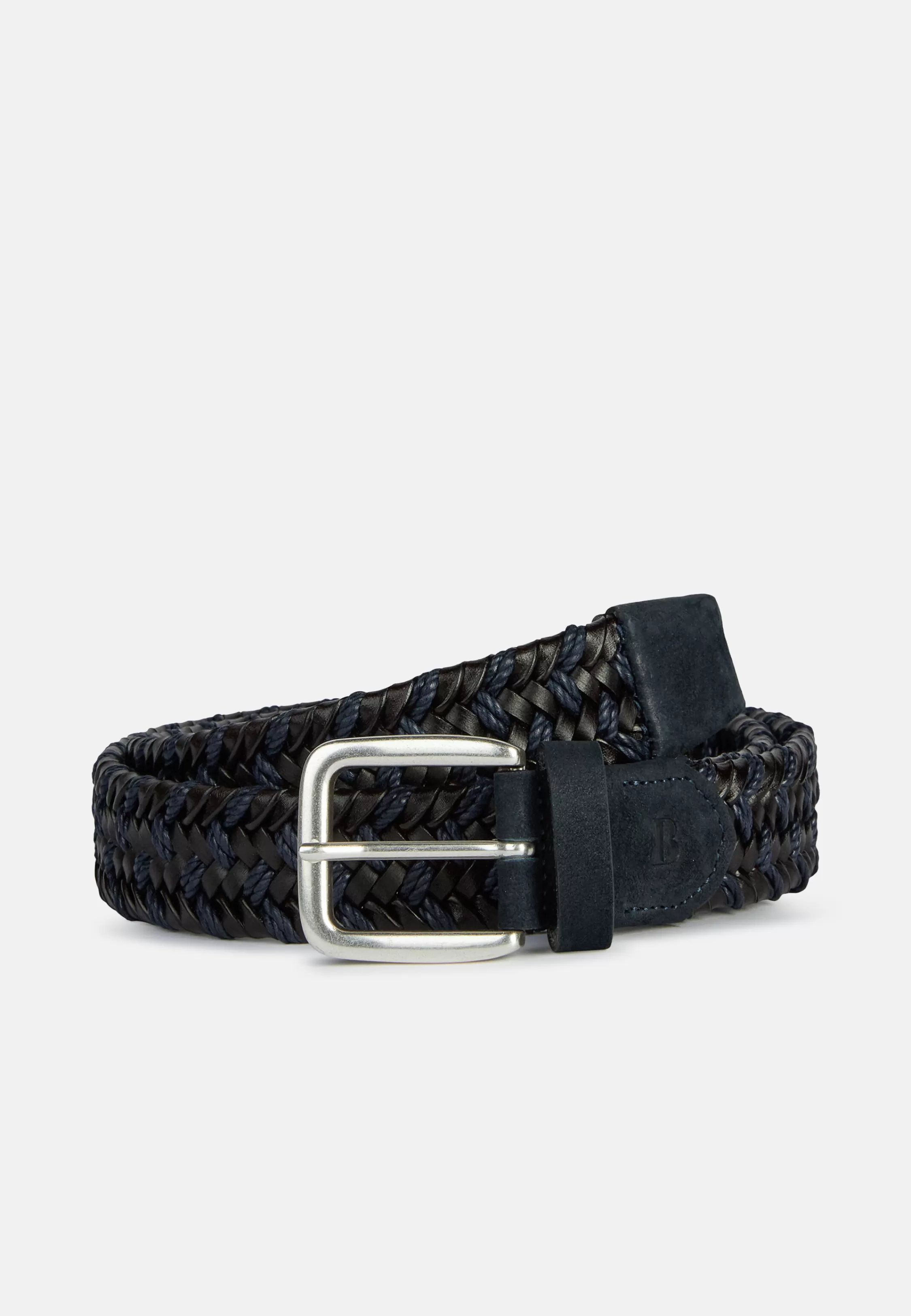 Boggi Milano Stretch Leather/Fabric Woven Belt