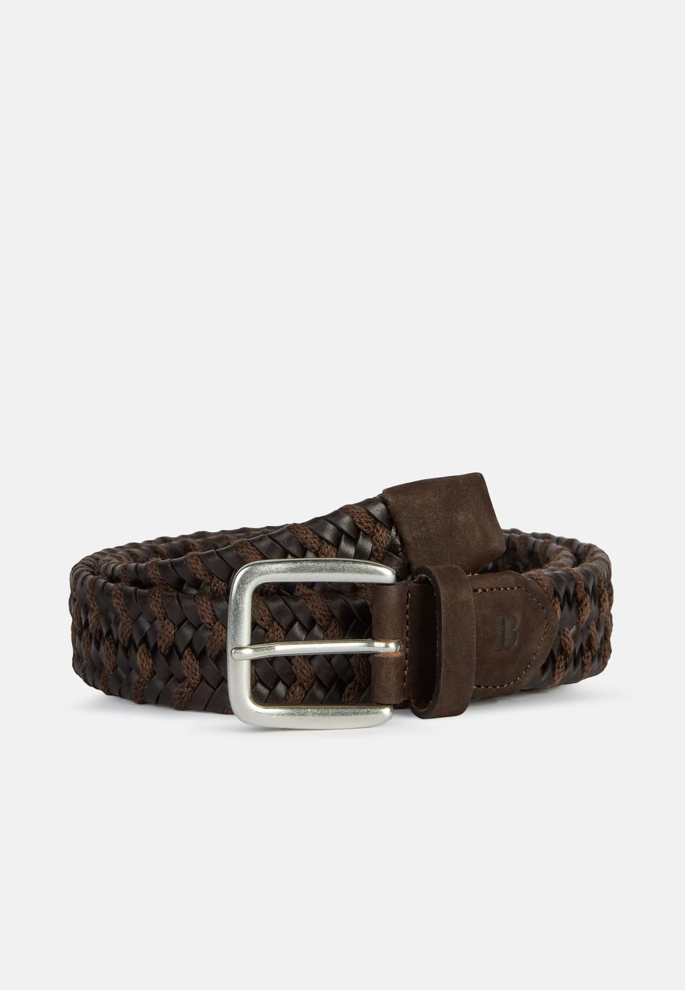 Boggi Milano Stretch Leather/Fabric Woven Belt