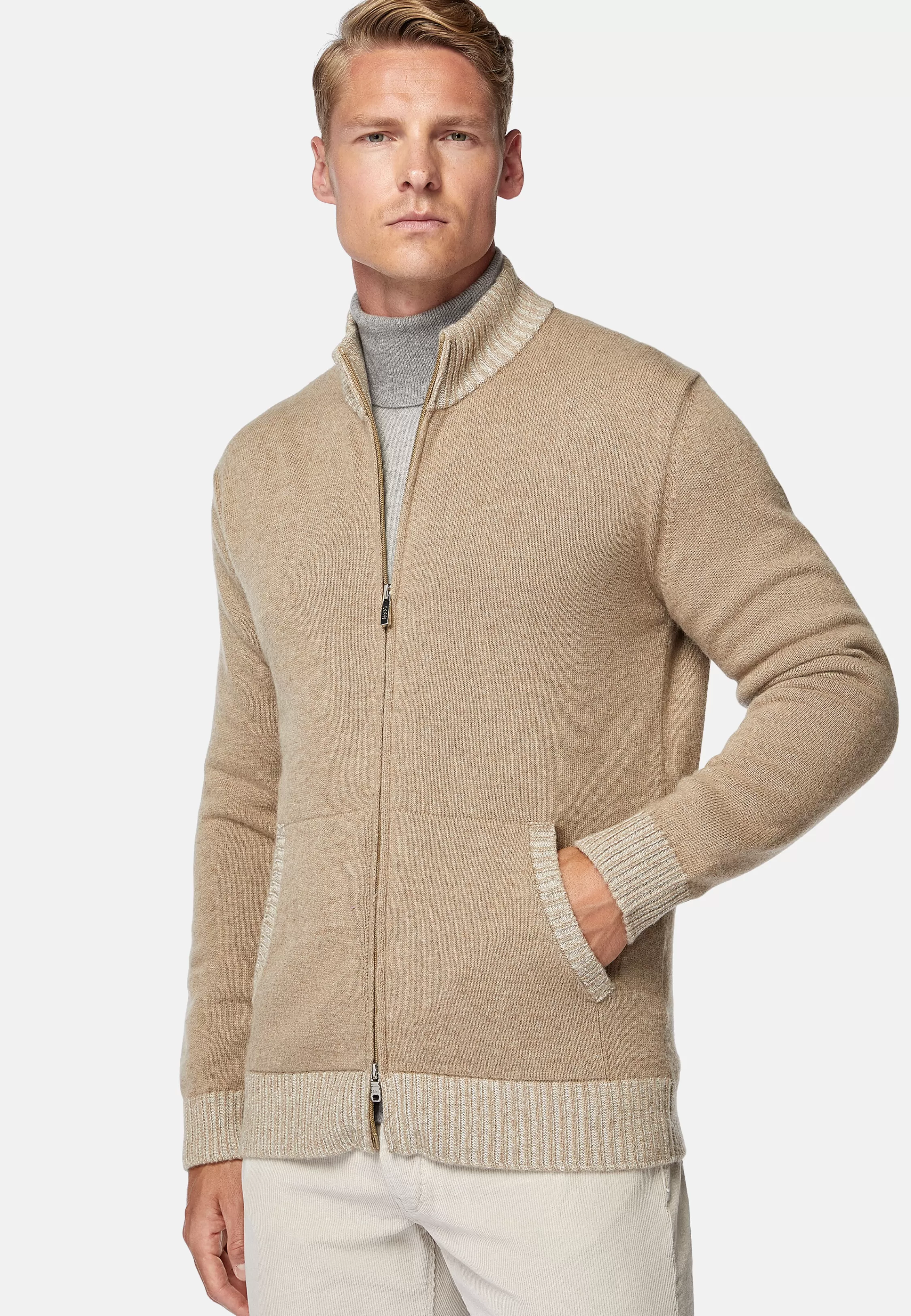 Boggi Milano Cashmere Blend Full Zip Jumper