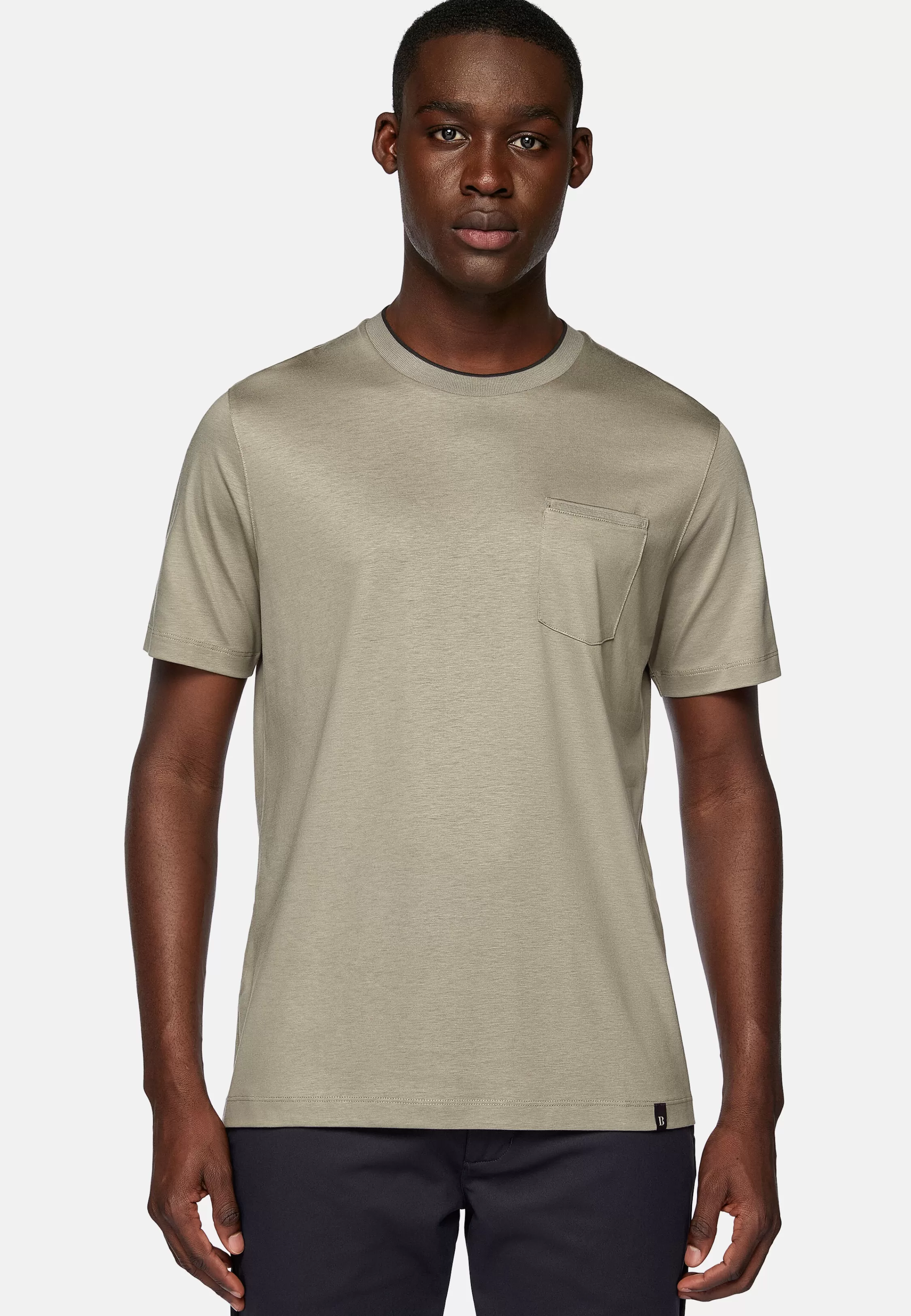 Boggi Milano T-Shirt In Cotton And Tencel Jersey