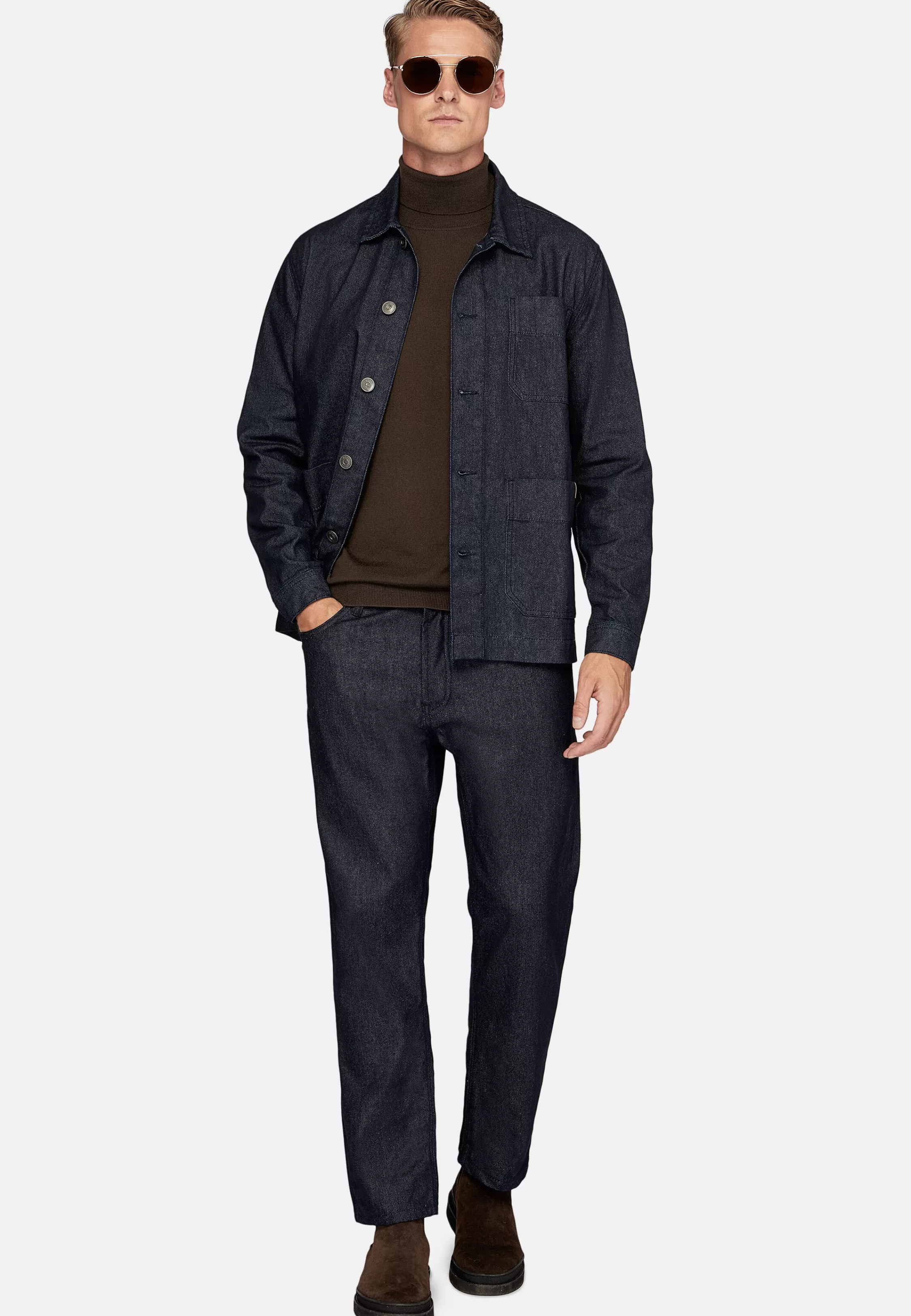 Boggi Milano Work Shirt Jacket In Denim