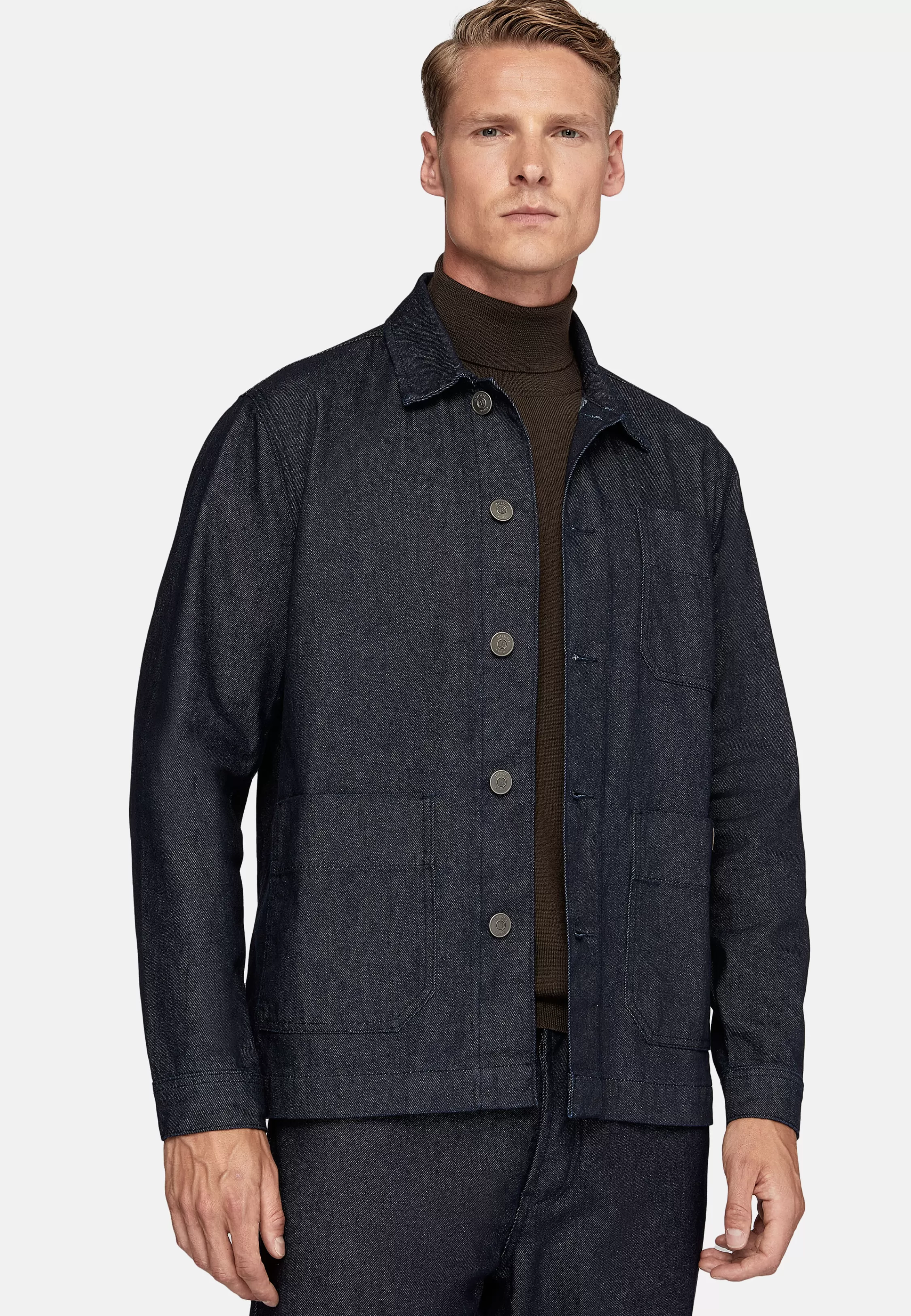 Boggi Milano Work Shirt Jacket In Denim